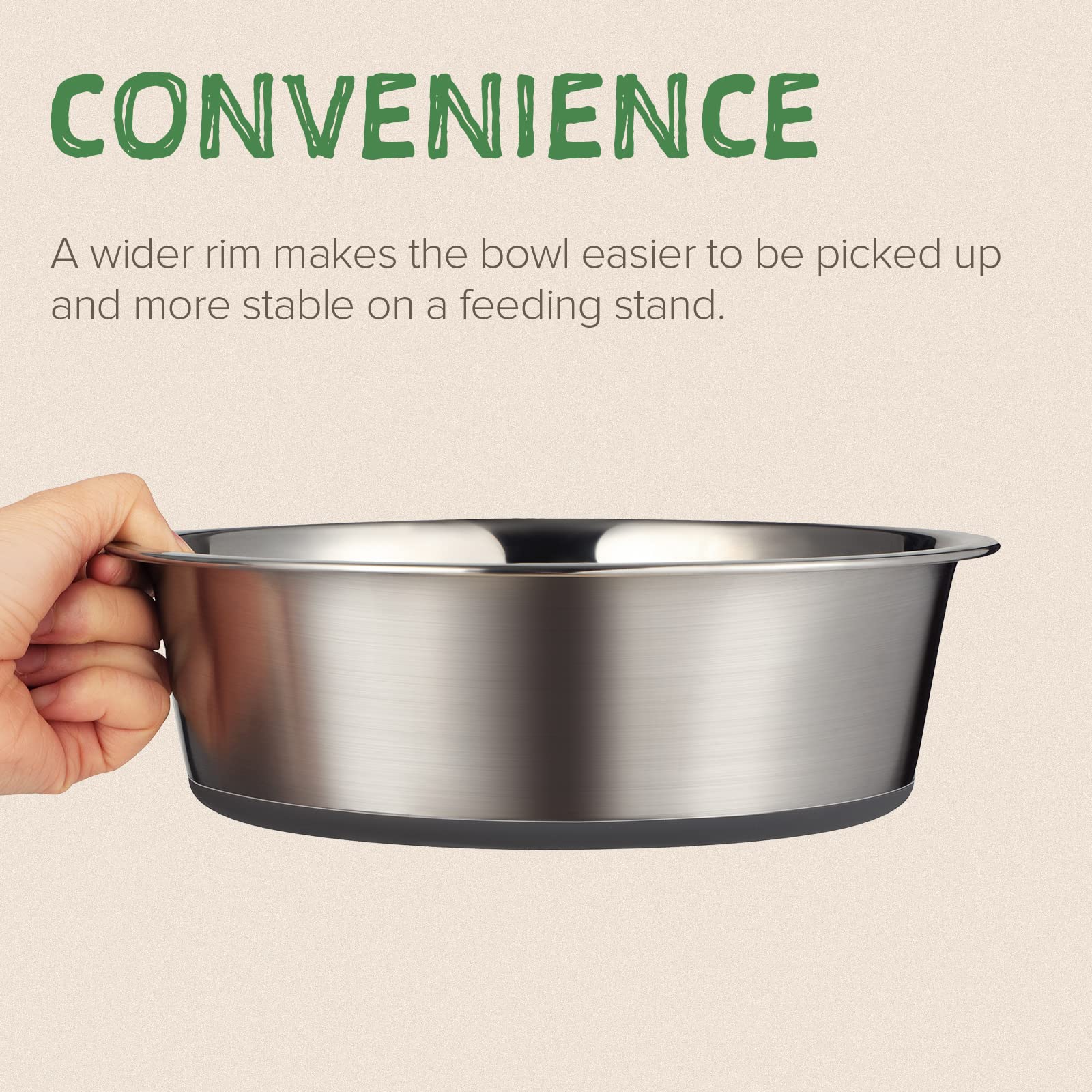 URBUDDIES 2 Pack Stainless Steel Dog Bowls, Premium Metal Dog Bowls with Non Slip Rubber Bottom, Dishwasher Safe, Easy to Clean,