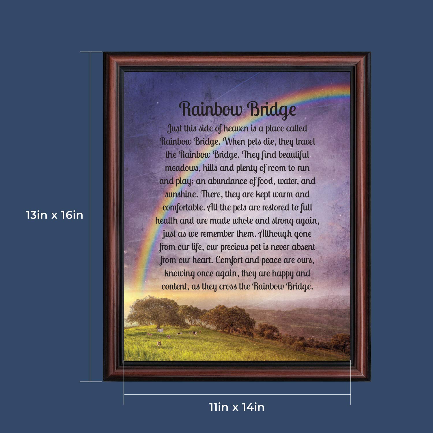 Crossroads Home Décor Rainbow Bridge Picture Frame, Dog Loss, Loss Of A Pet, Loss Of A Cat, Pet Memorial Picture Frame, 2185W