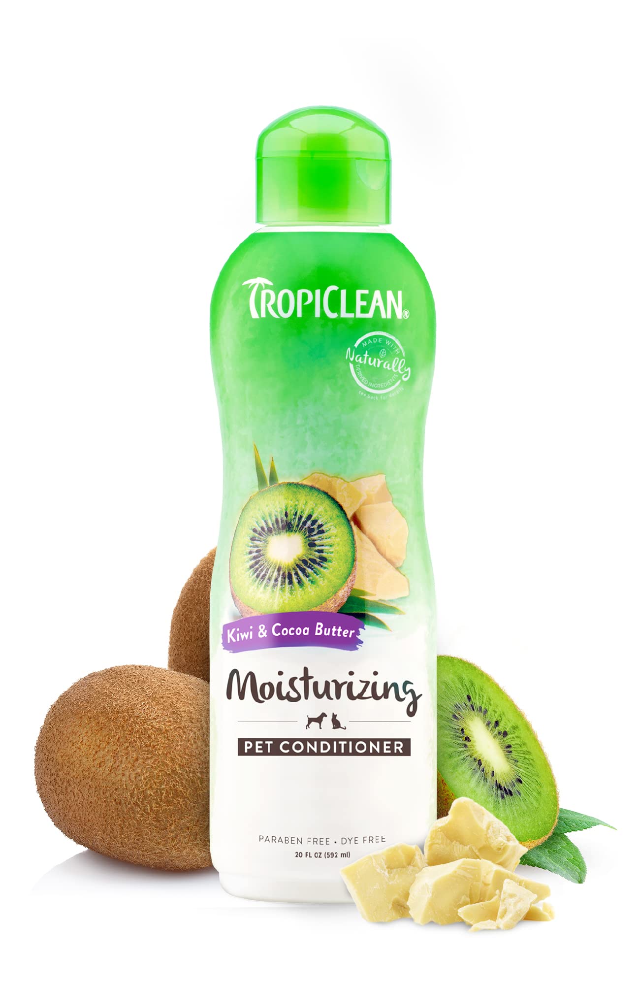 Tropiclean Dog Conditioner, Easy Detangling & Moisturizing Conditioner, Puppy Safe, Made In The Usa, Kiwi & Cocoa Butter Scent, 