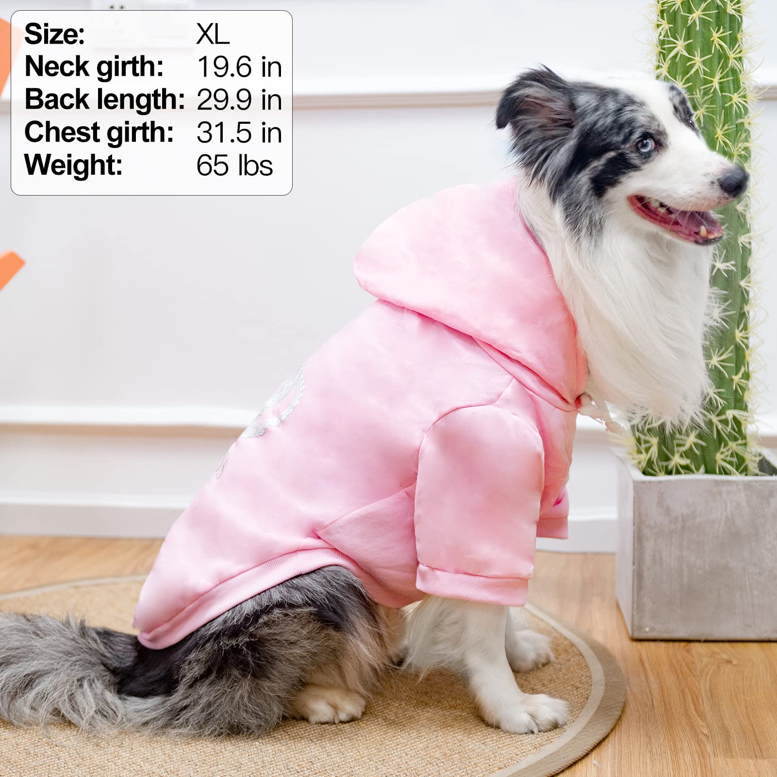 Expawlorer Princess Dog Cat Fleece Sweatshirt Hoodies Pink L