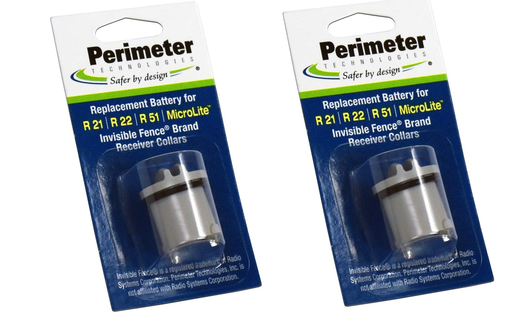Perimeter Technologies Two-Pack Dog Fence Batteries Compatible With Invisible Fence Brand Receiver Collars (2-Pack)