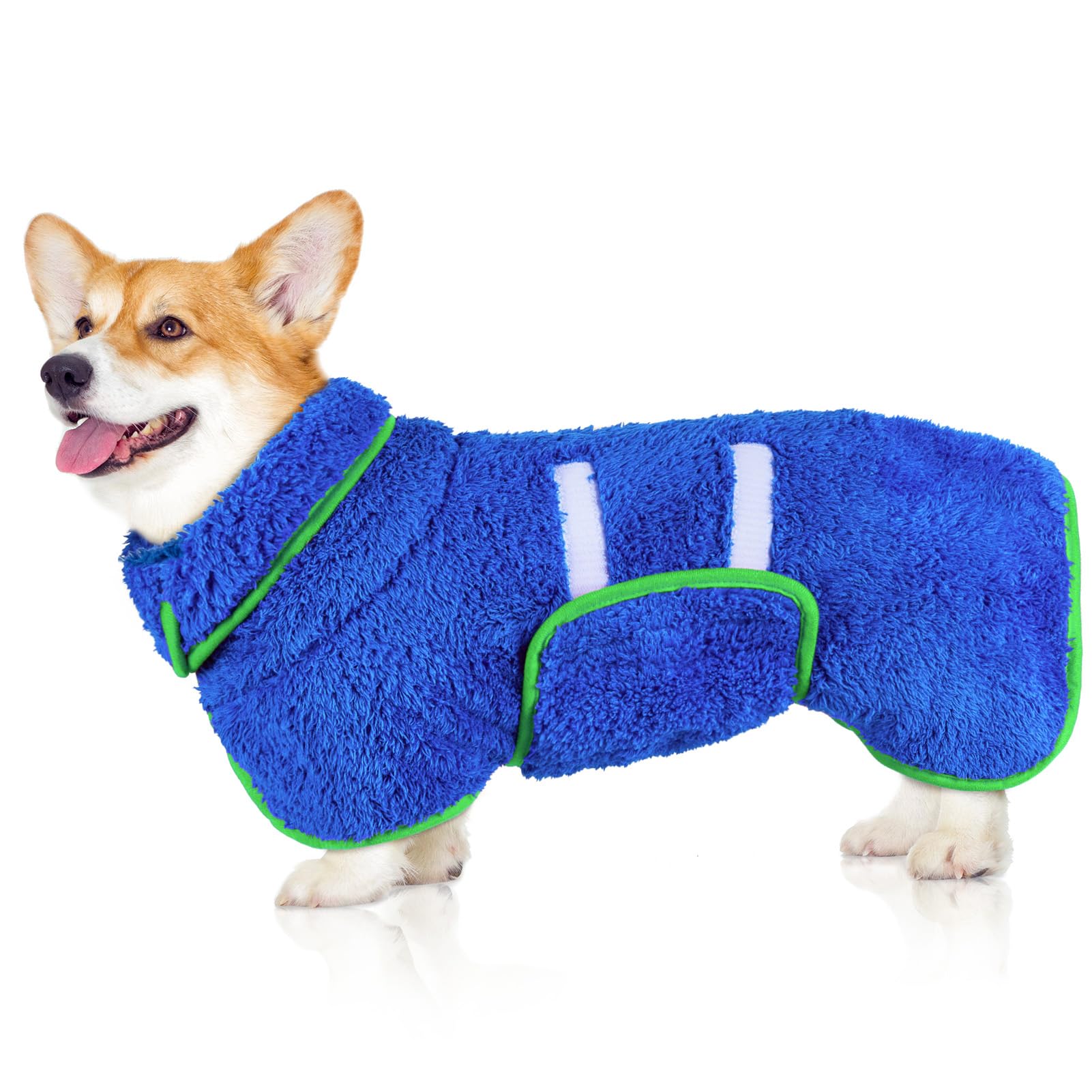 Super Soft Dog Bathrobe, Quick Drying Towel For Large Dogs, Adjustable Robe For After Bath, Clothes And Dryer M