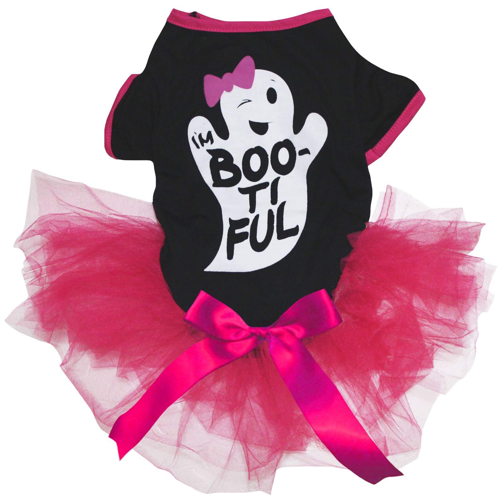 Petitebella Halloween Theme Puppy Dog Dress (Ghost, Small)