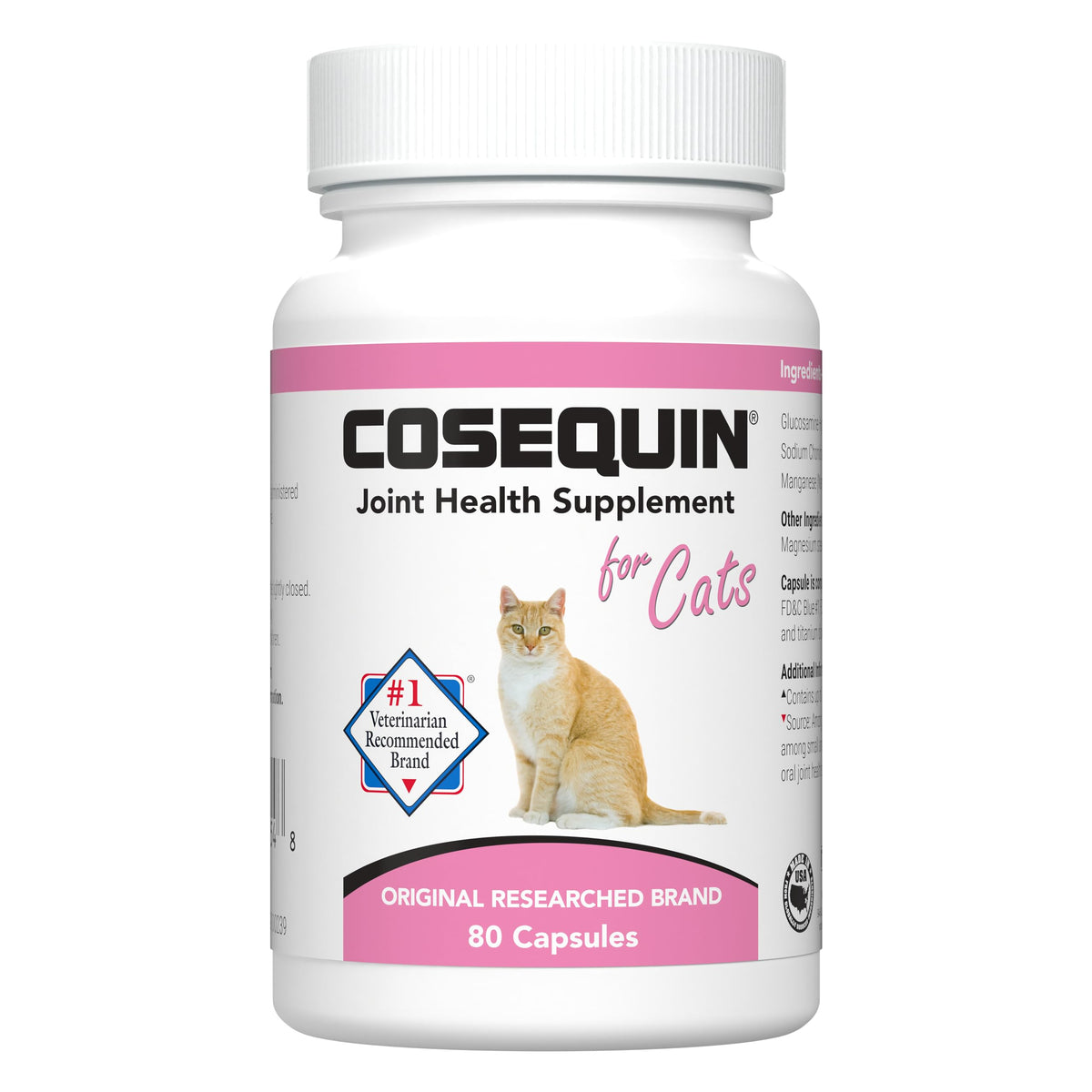 Nutramax Laboratories Cosequin Joint Health Supplement For Cats - With Glucosamine And Chondroitin, 80 Capsules