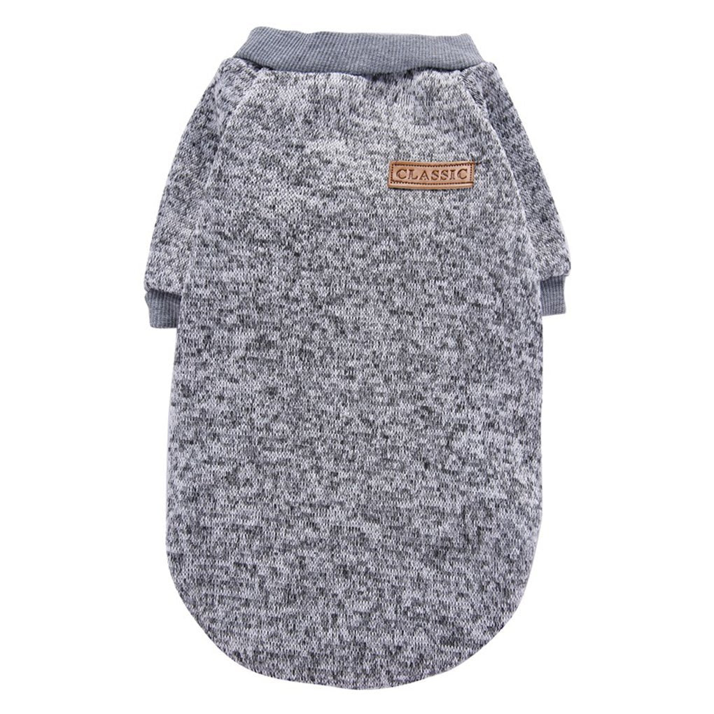 Jecikelon Pet Dog Clothes Dog Sweater Soft Thickening Warm Pup Dogs Shirt Winter Puppy Sweater For Dogs (Grey, Xxs)