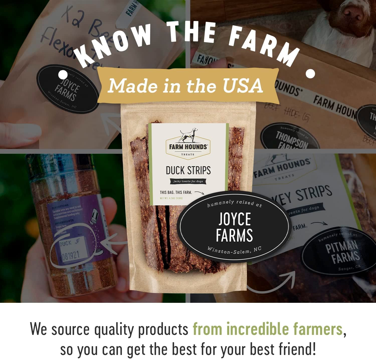 Farm Hounds - Duck Strips - Premium Natural Jerky for Dogs - Made from 100% Humanely Raised Duck - Great for Training & Treats -