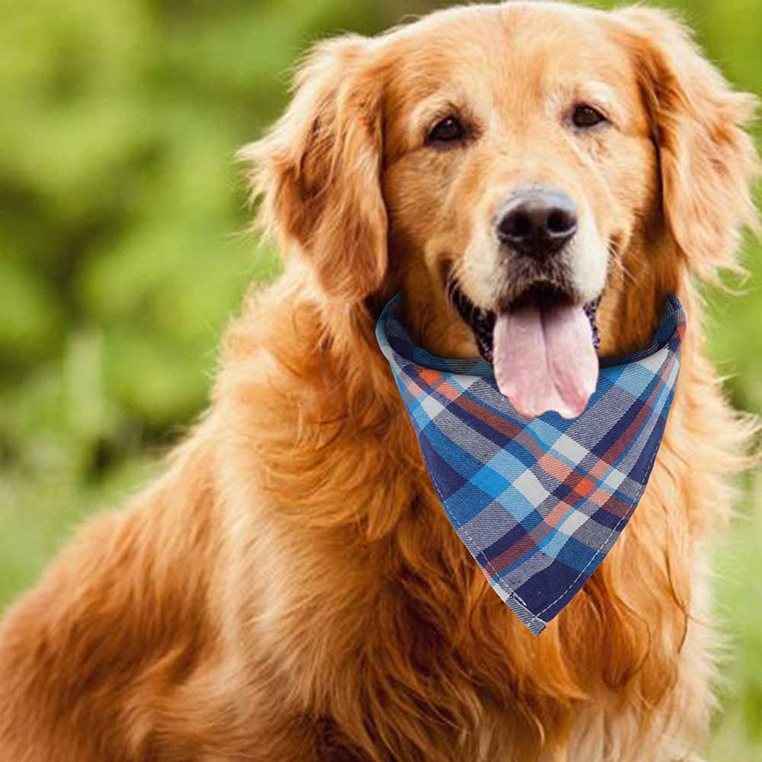 Vipith 8 Pack Triangle Dog Bandanas, Reversible Plaid Painting Bibs Scarf, Washable Christmas Dog Bandanas Dog Apparel & Accessories Kerchief Set