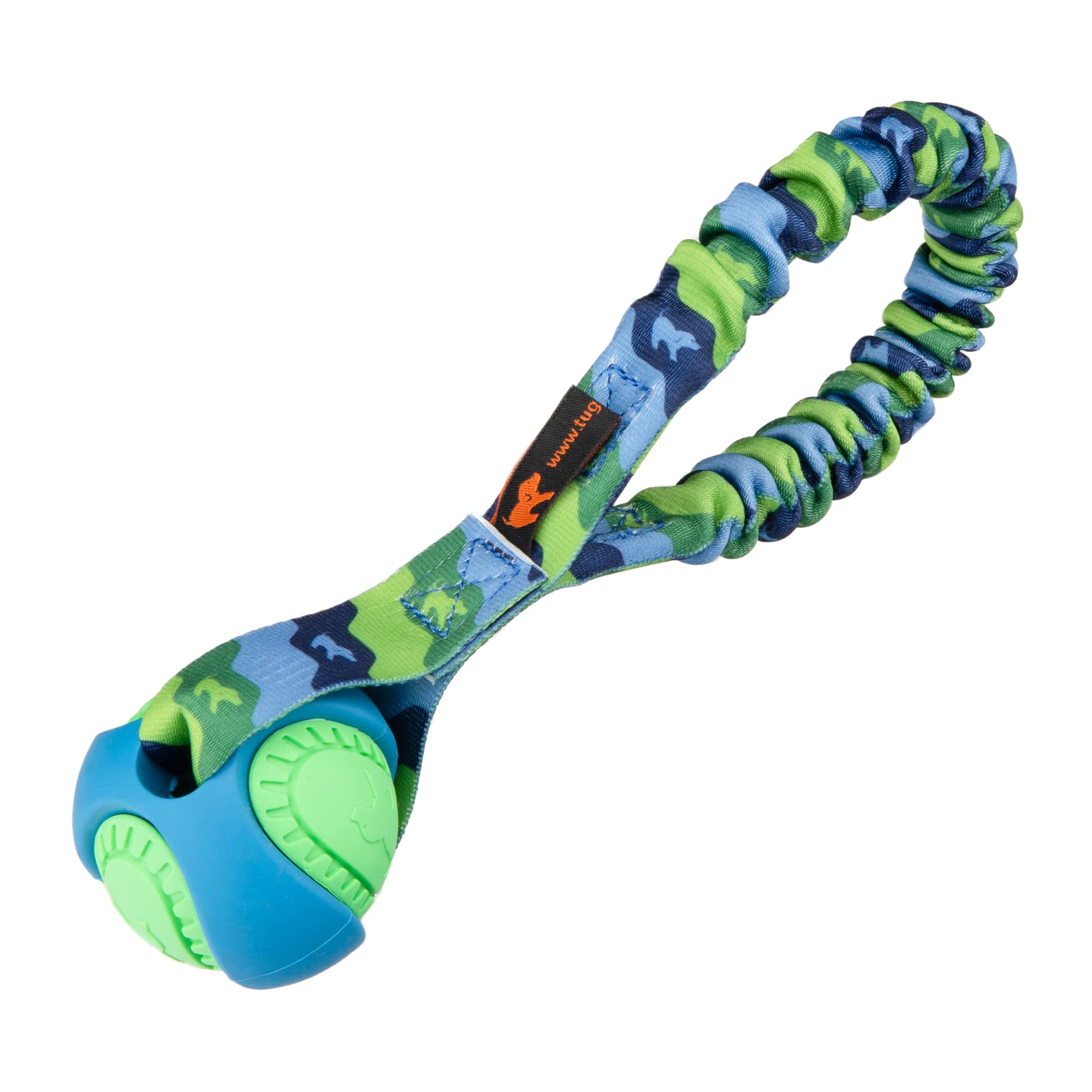 Tug-E-Nuff Pocket Powerball Bungee | Shock Absorbing Bungee Handle | Durable Ball Toy For Dogs | Ideal For Interactive Dog Train