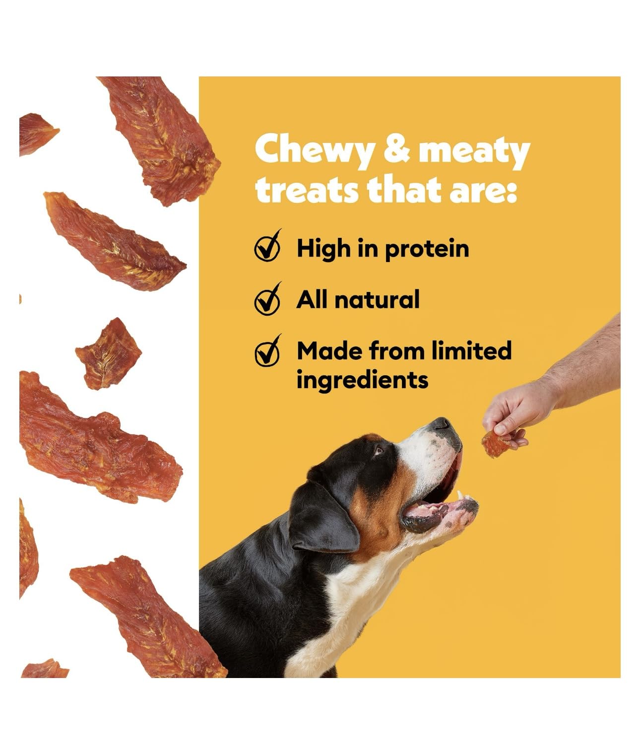 Wiggles & Wags Chicken Jerky Cuts Dog Treats, 4 lb Bag, with DN Essentials Bonus Waste Bag Dispenser & Roll