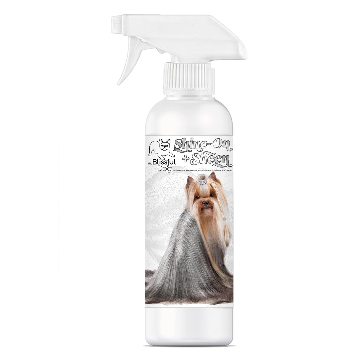 The Blissful Dog Shine-On + Sheen Coat Dog Spray, Easy-To-Use Conditioner, Sensitive Skin-Friendly Leave-In Conditioner, Detangler Spray, 16 Oz.