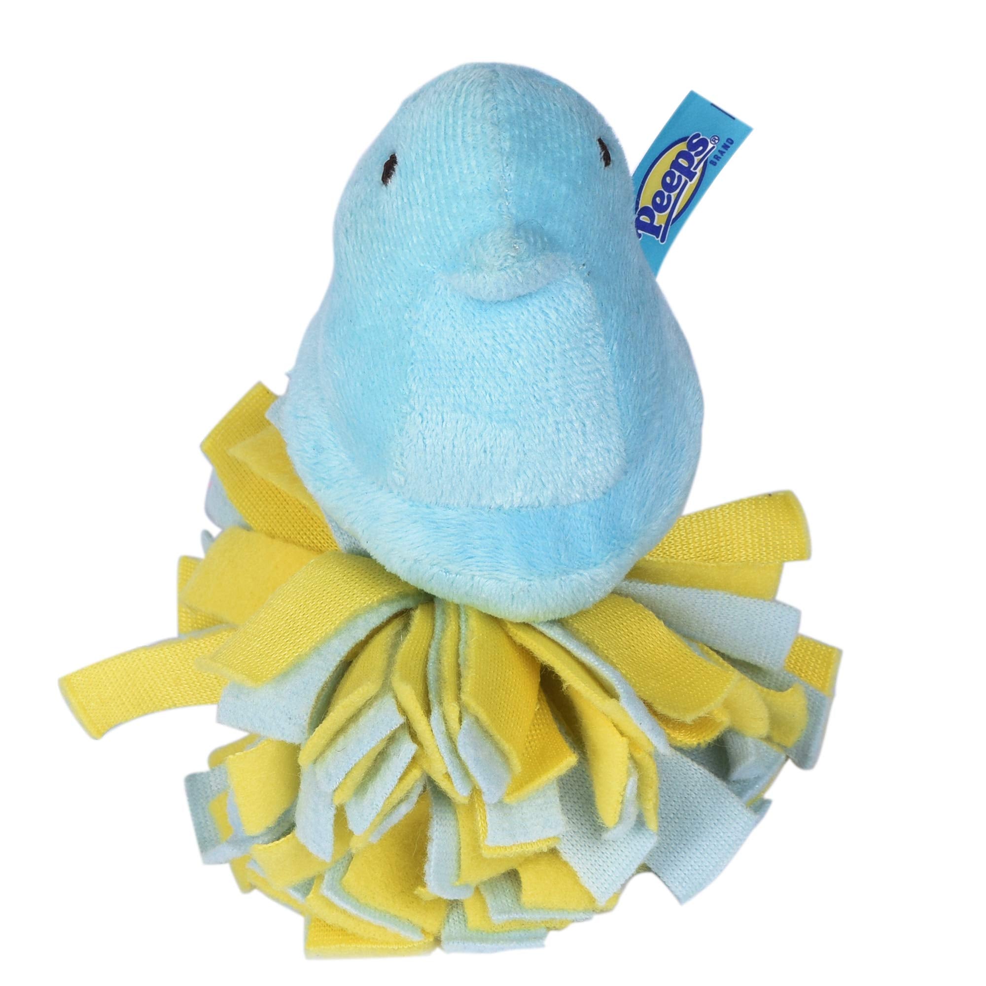 Peeps For Pets Plush Chick Fleece Bottom Dog Toy In Blue And Yellow Blue Peeps Chick Dog Toys, Small Plush Dog Toys With Squeake