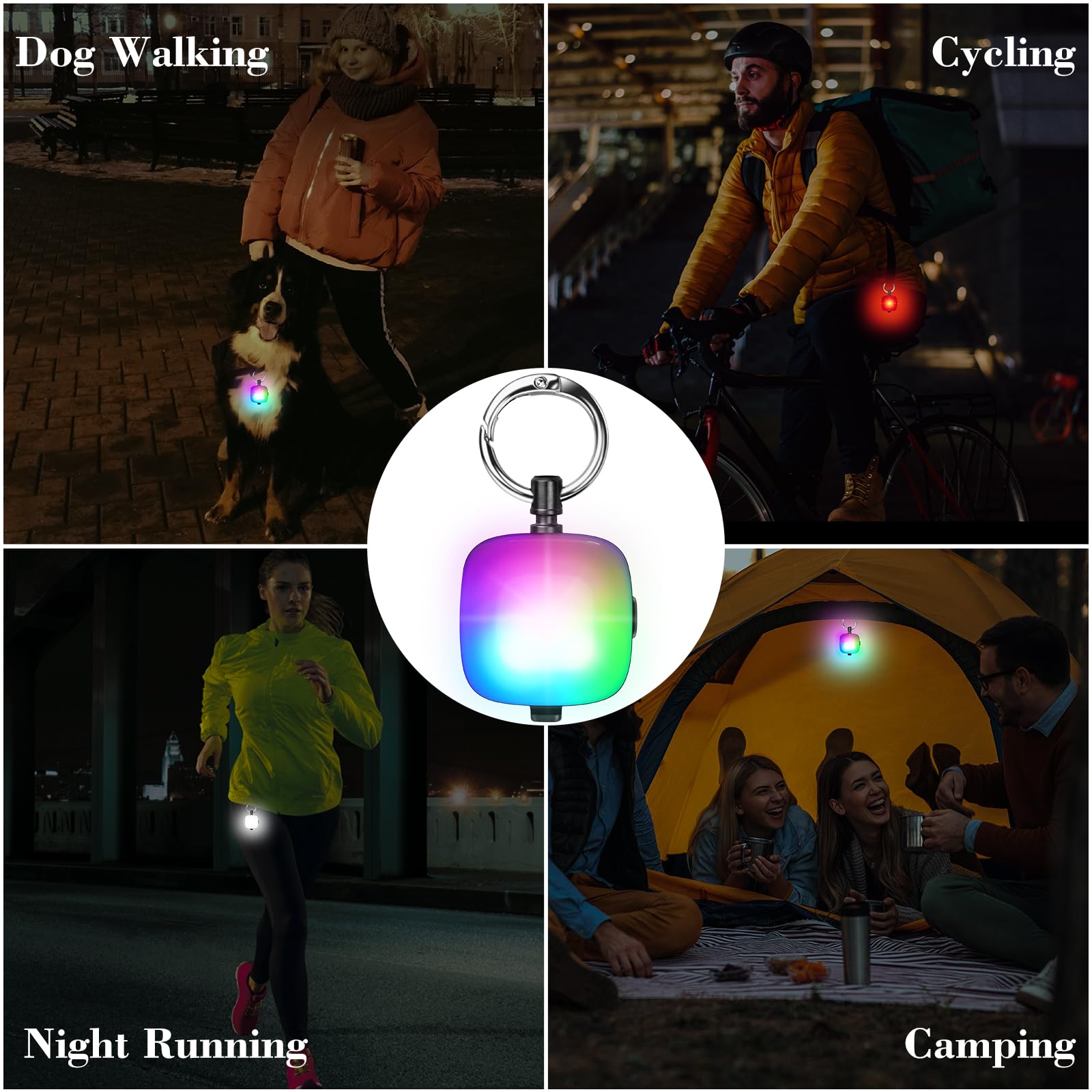 Jufds Rechargeable Dog Lights 2Pack Led Dog Collar Lights Clip On With 4Modes Safety Harness Leashes Lighting For Dog Night Walk