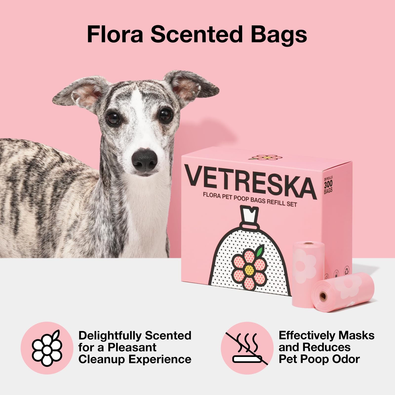 Vetreska Dog Poop Bags Lavender Scented Pet Waste Bags Leak Proof & Extra Thick Waste Bags For Dog Walking And Cat Litter 300 Co