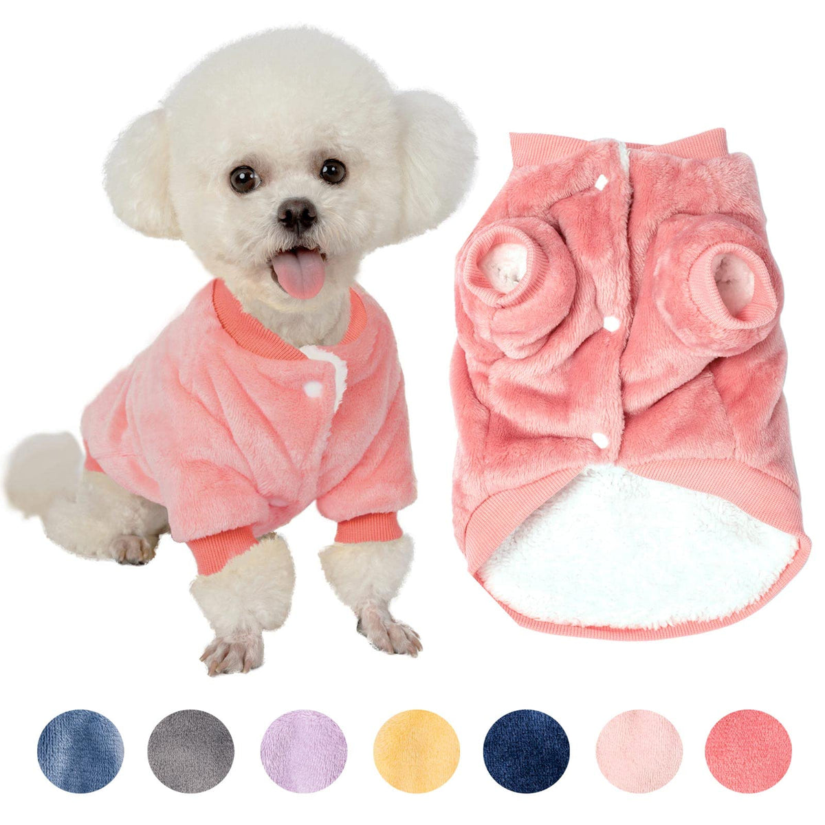 Dog Sweater, Pack Of 2 Or 3, Dog Clothes, Dog Coat, Dog Jacket For Small Or Medium Dogs Boy Or Girl, Ultra Soft And Warm Cat Pet Sweaters (Pink Rose, X-Small)