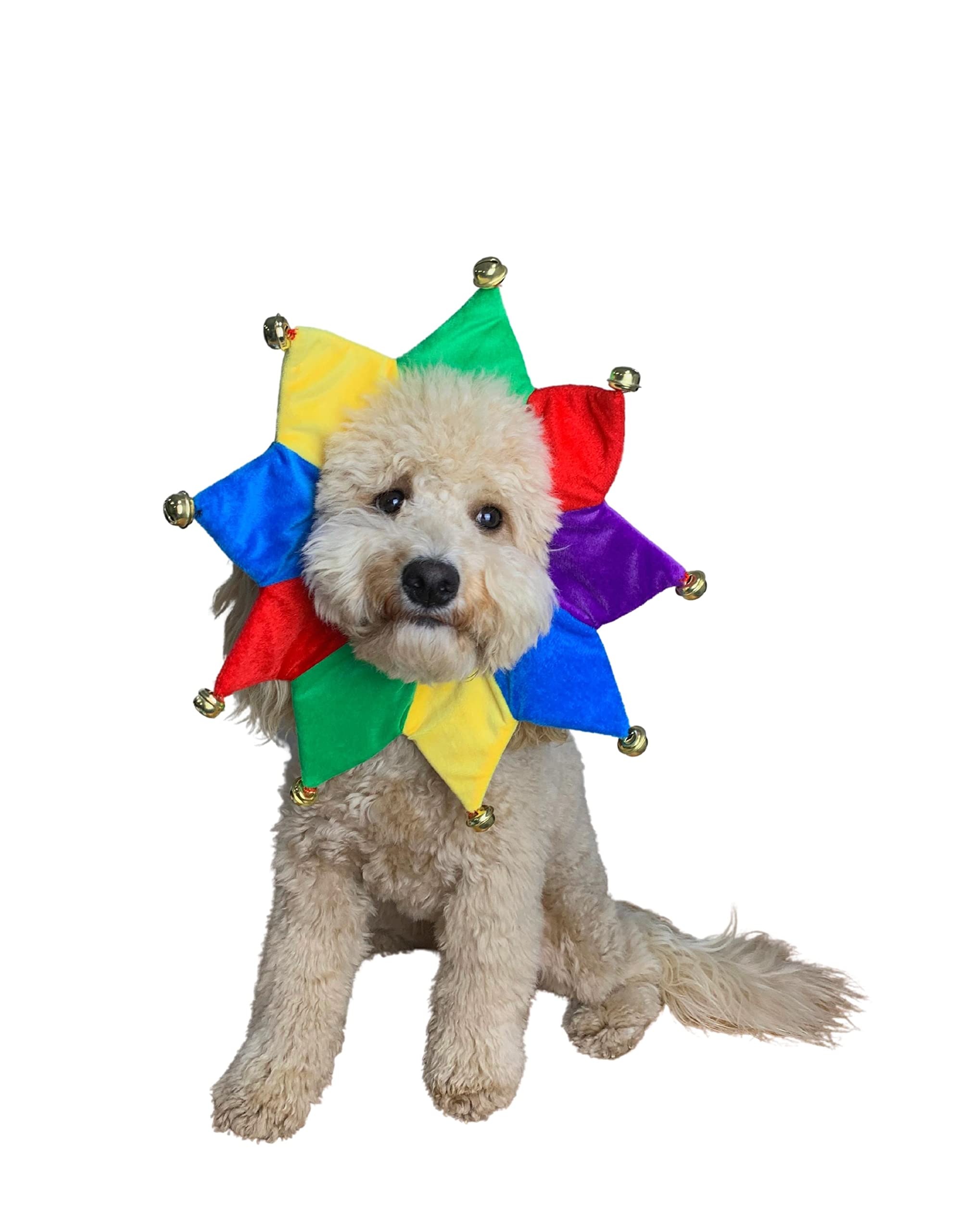 Comfycamper Jester Clown Dog Costume For Small Medium Large Dog Puppy Puppies Cat Kitten - Cute Costumes Outfits Clothes Accesso