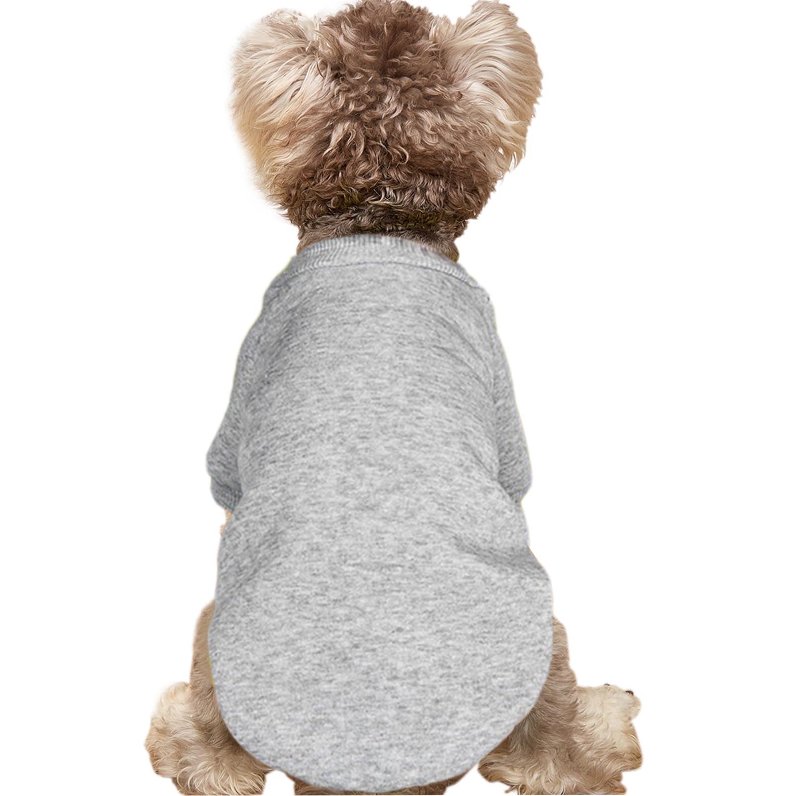 Jouhoi Puppy Sweater For Small Dogs Clothes Warm Winter Cat Clothe Pet Sweatshirt Knitwear Doggie Kitten Clothing, Grey, X-Small