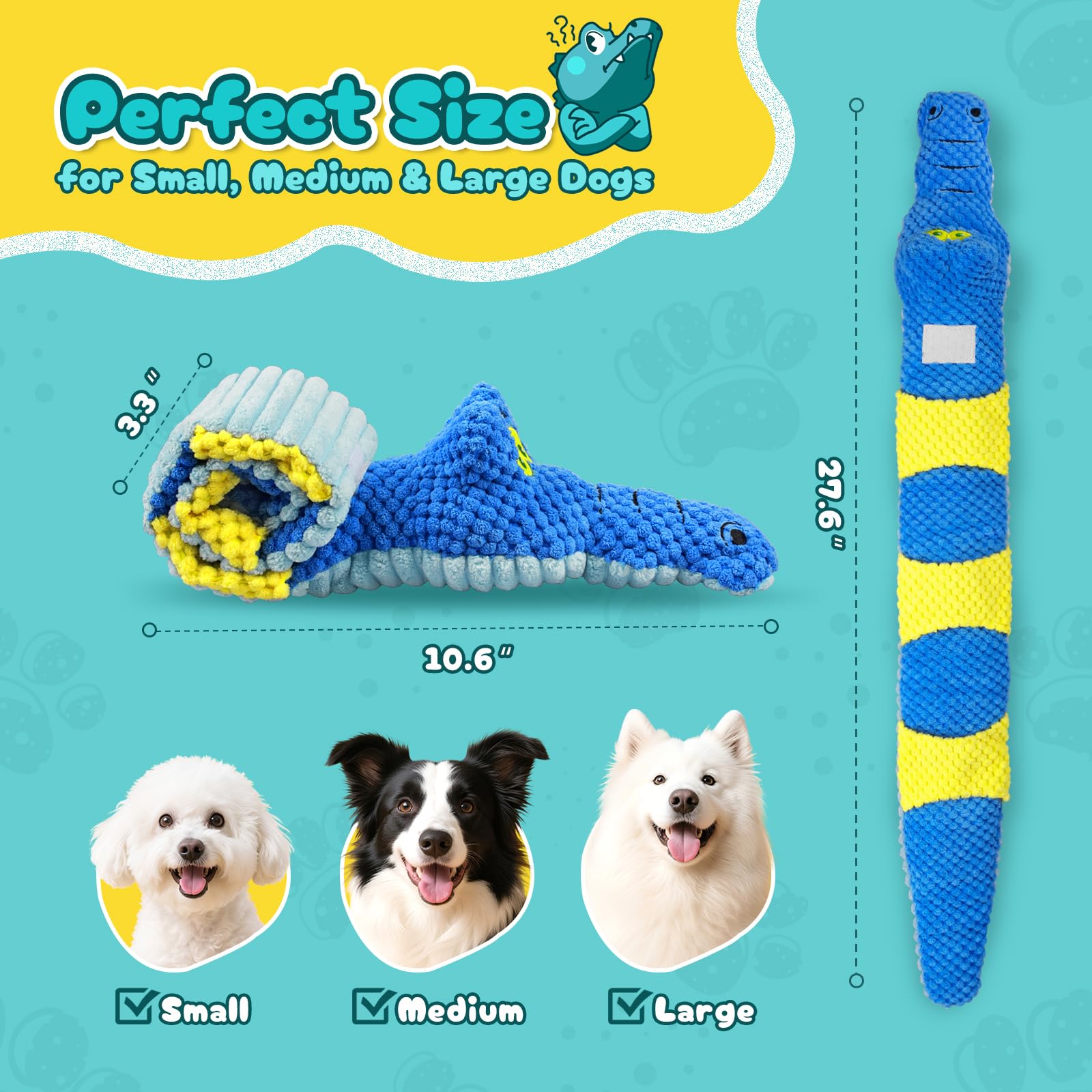 TOOPTATE Interactive Squeaky & Crinkle Dog Puzzle Toys - Plush Dog Enrichment Toys to Keep Them Busy, Cognitive Dog Toys for Sma