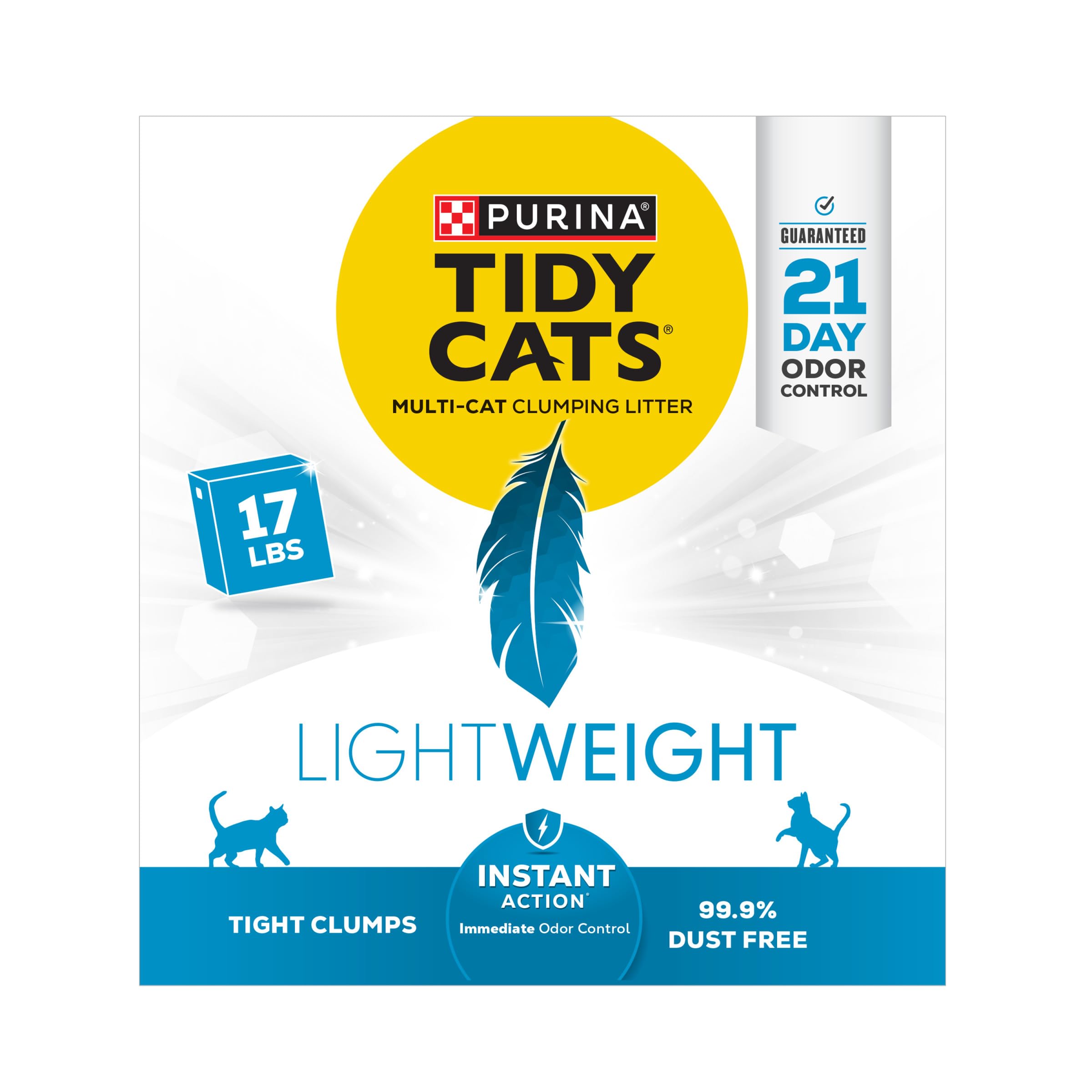 Purina Tidy Cats Light Weight, Low Dust, Clumping Cat Litter, Lightweight Instant Action - 17 Lb. Box