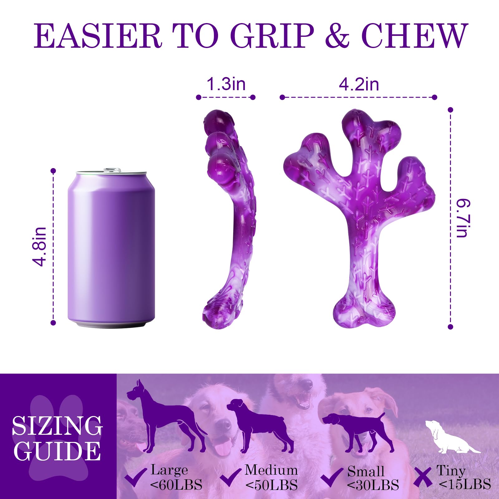 Frienhund Aggressive Chewers Dog Chew Toys - 2 Pack Tough Dog Toys For Aggressive Chewers Large Breed, Indestructible Dogs Toy F