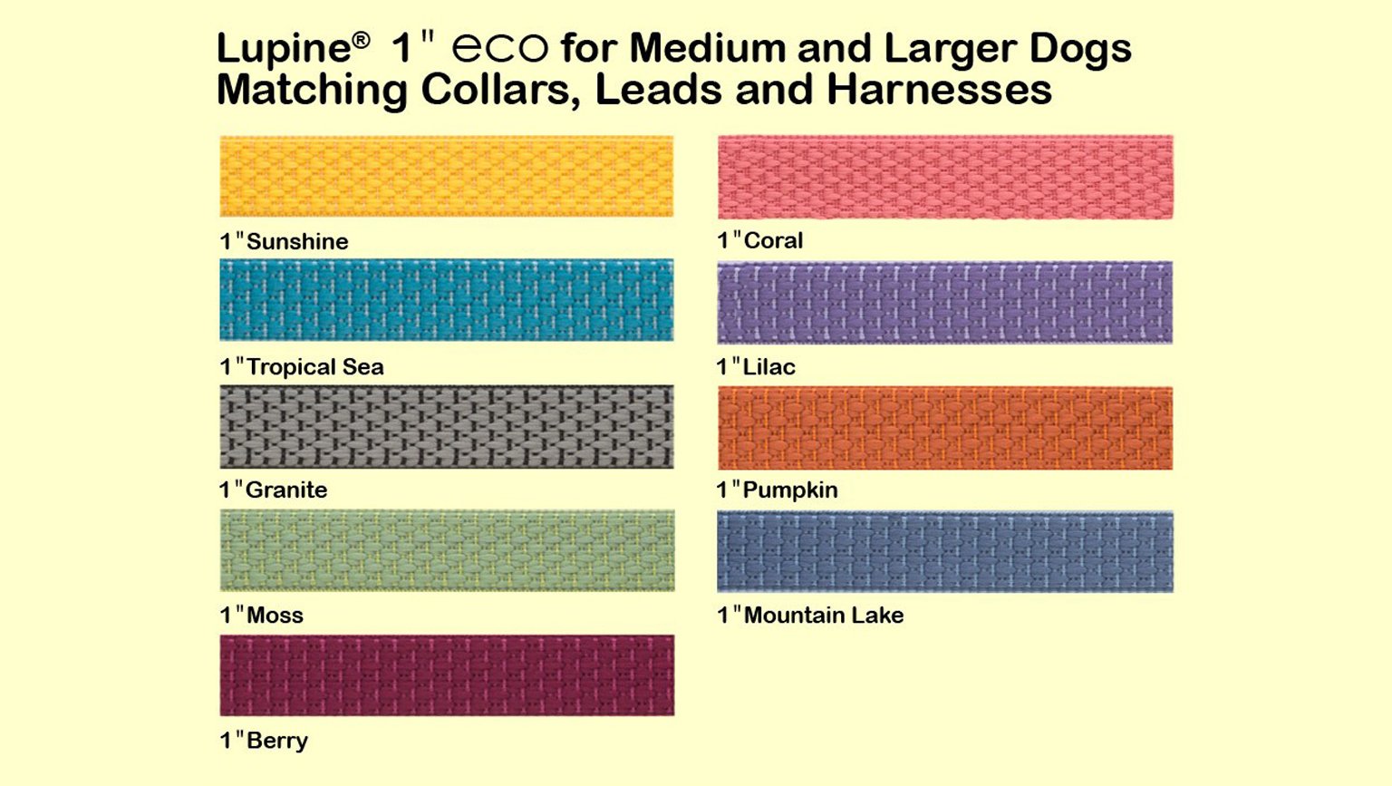 Eco By Lupine 1-Inch Recycled Fiber Collar, Adjustable For 12 To 20-Inch Medium To Large Dogs, Berry