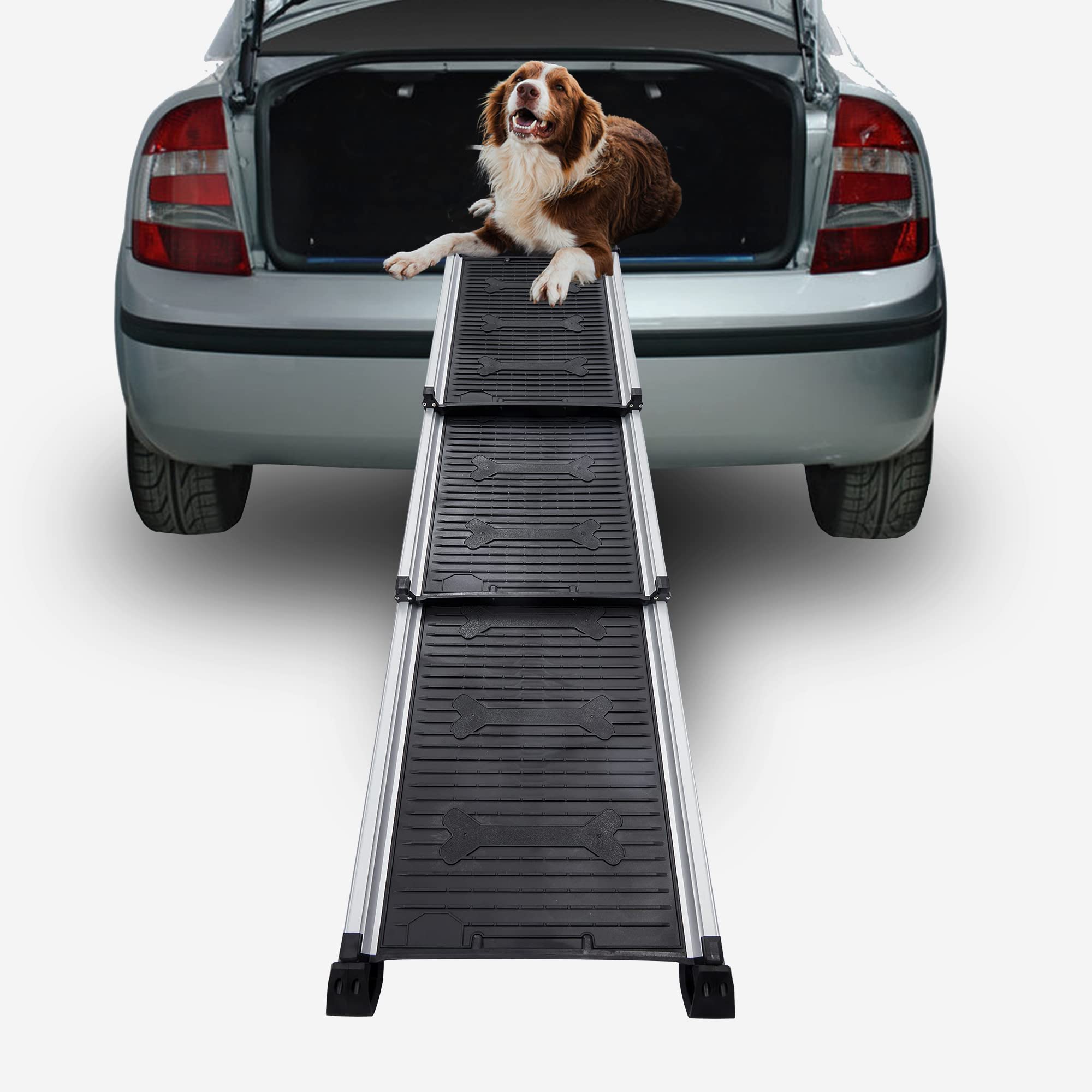 Dog Ramps For Large Dogs Suv, Portable Lightweight Pet Ramp For Couch, Bed,Telescopic Dog & Cat Ramp For Small Dogs, Rv, Stairs, Outdoor, No-Skid Surface, Adjustable Length 28.7' To 64'