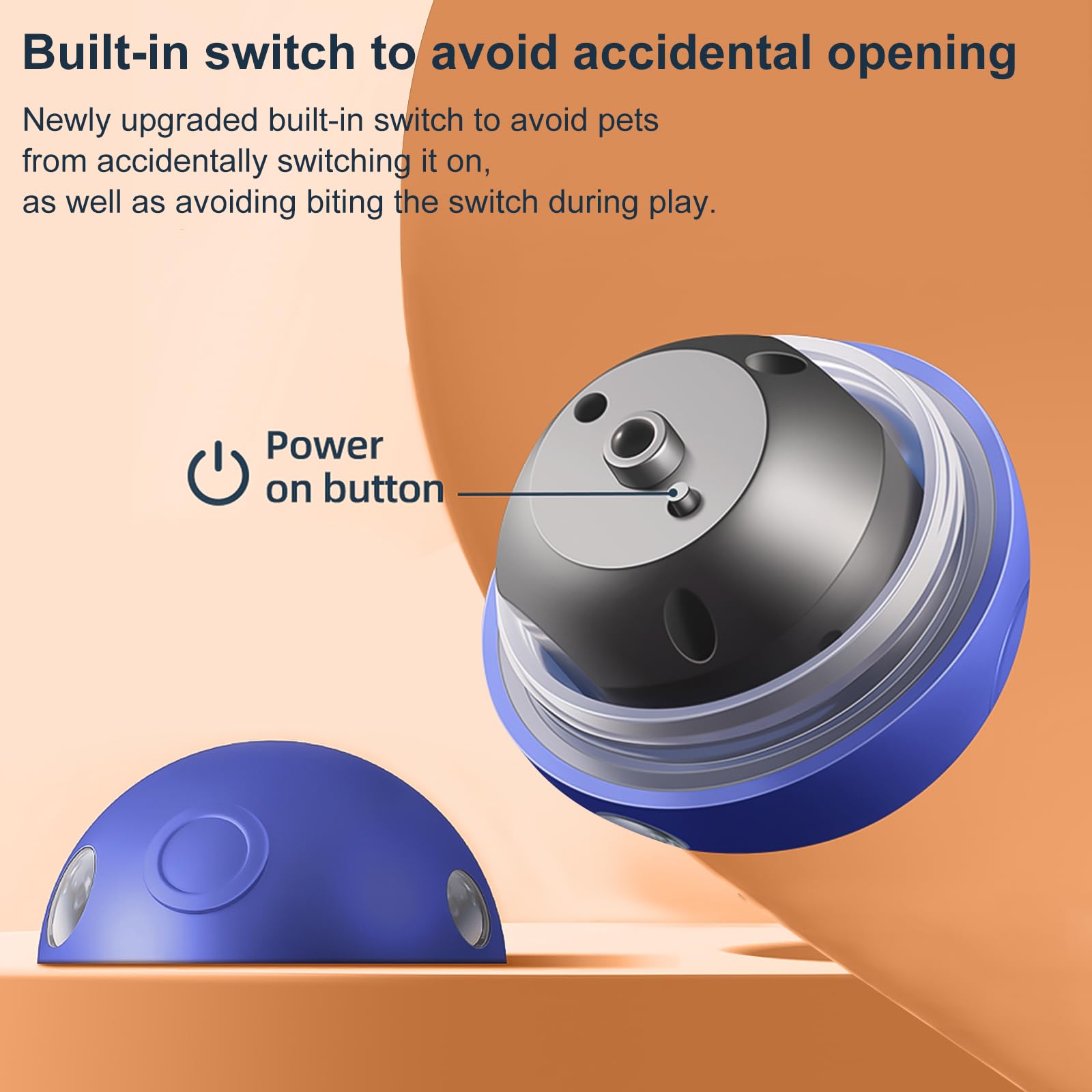 Hvsotv Interactive Dog Ball Toys, Automatic Moving Motorized Rolling Dog Balls, Automatic Bouncing Pet Toy Balls, Usb Rechargeab