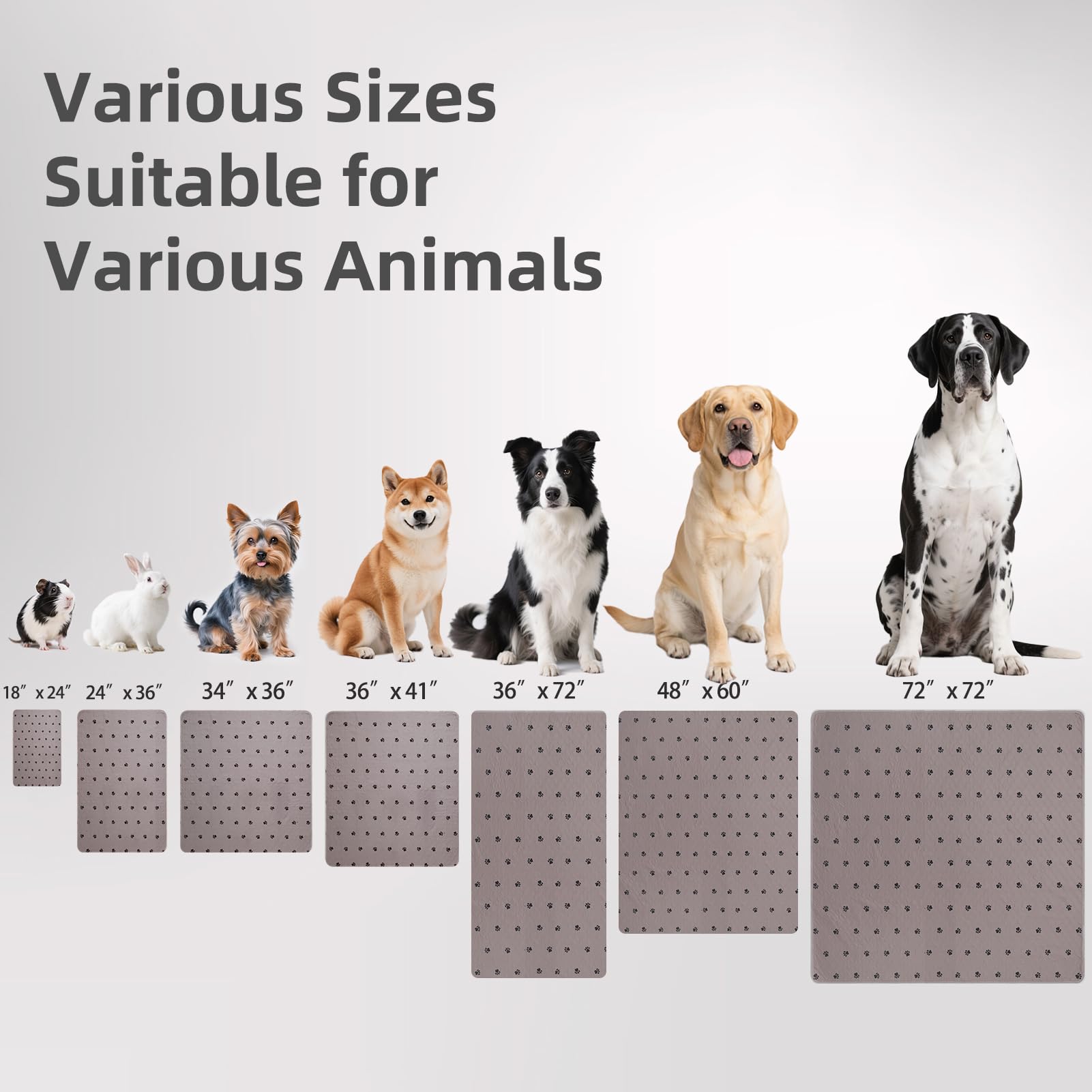 PUPTECK Washable Pee Pads for Dogs - 2 Pack 34  x 36  Waterproof Reusable Puppy Potty Training Pads Whelping Mat - Fast Absorpti