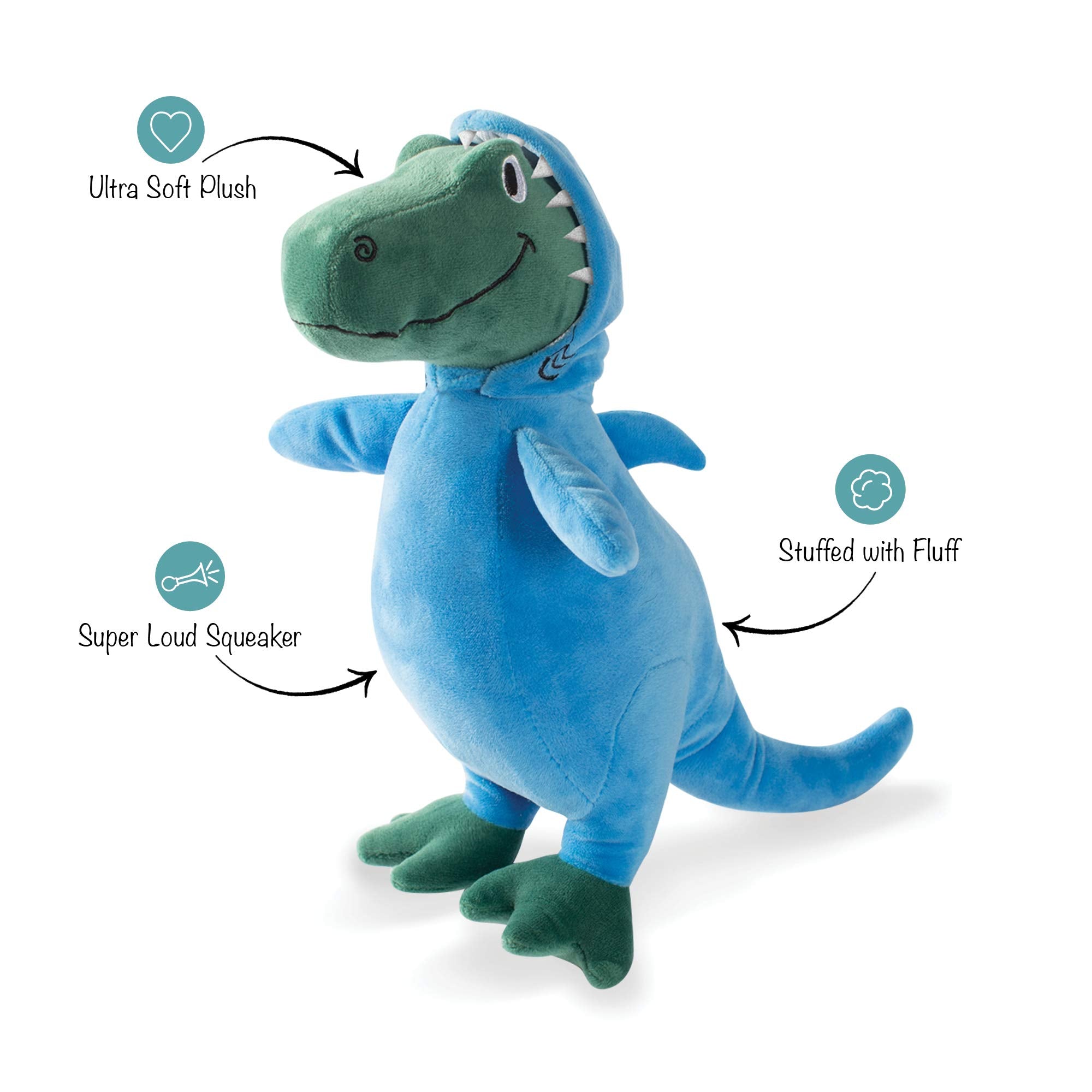 Fringe Studio Dog Plush Pet Toy With Squeaker, Feelin?Jawsome! (289626) For All Breed Sizes, Medium, Multicolor