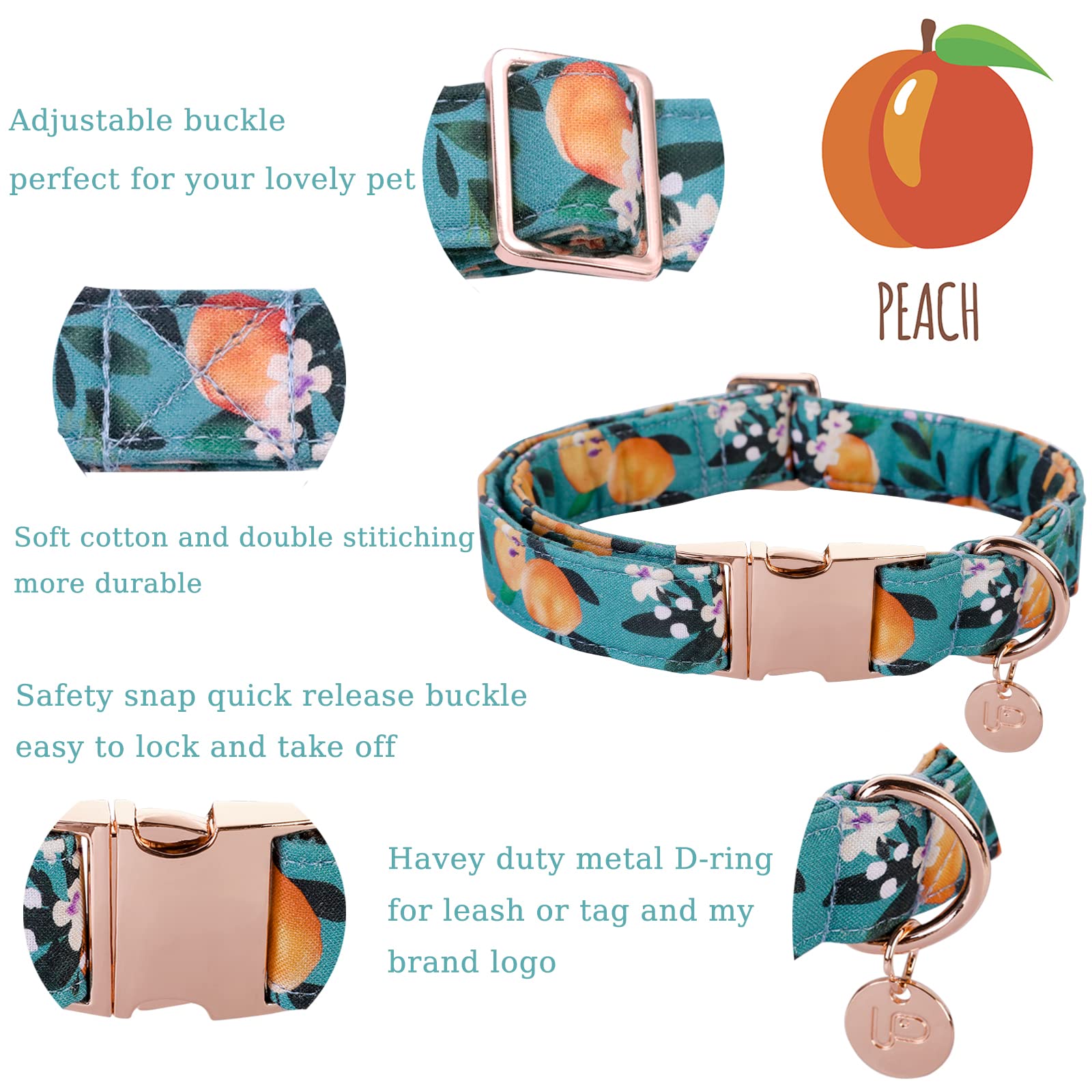 Up Urara Pup Dog Collar With Bow Tie, Durable Comfortable Cotton Dog Bowtie Collar With Metal Buckle For Large Dog Girl Boy, Sum