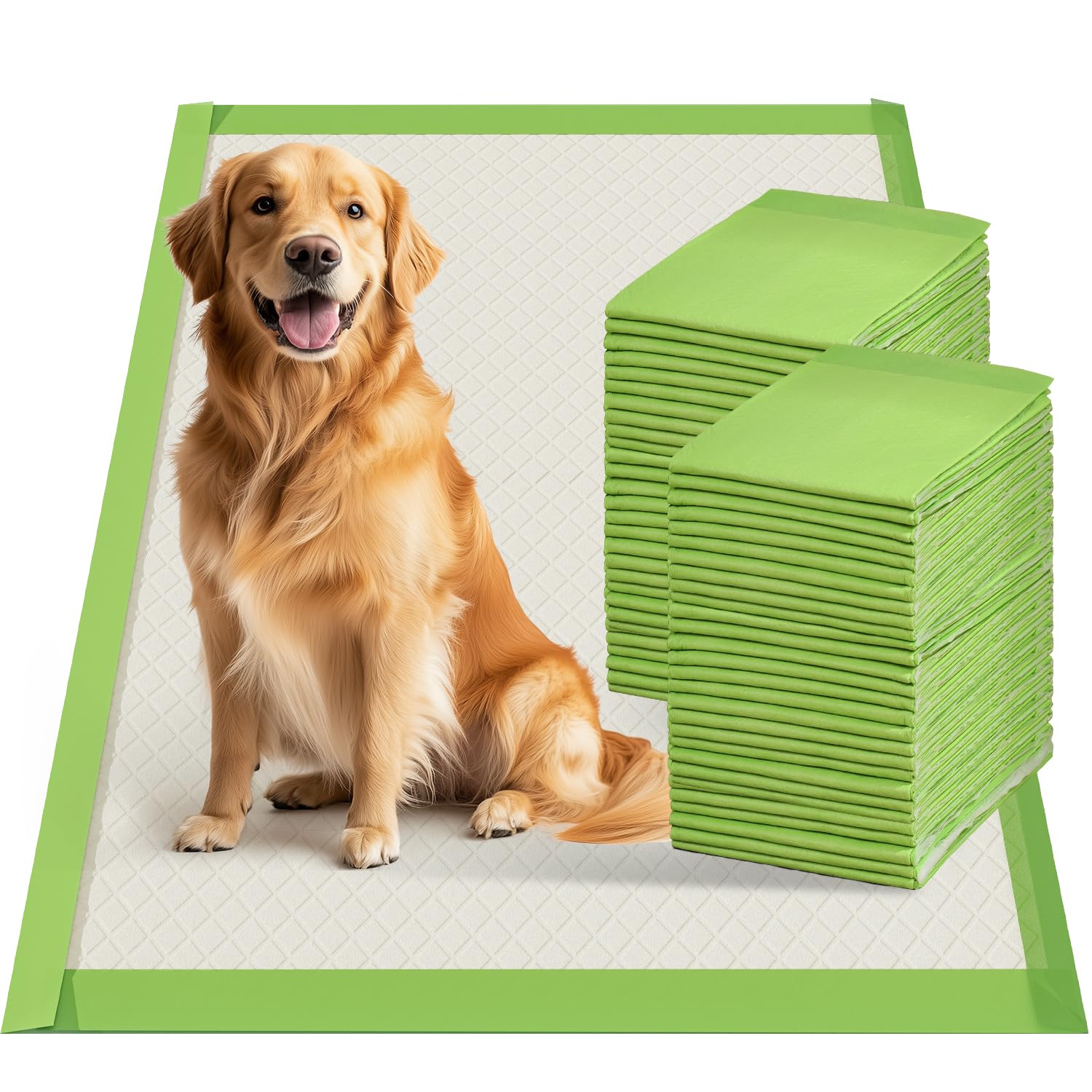 Gardner Pet Dog Pee Pads Extra Large 29 x47 , XL Thicker ECO Green Disposable Puppy Training Pads Super Absorbent Full Edge-Wrap