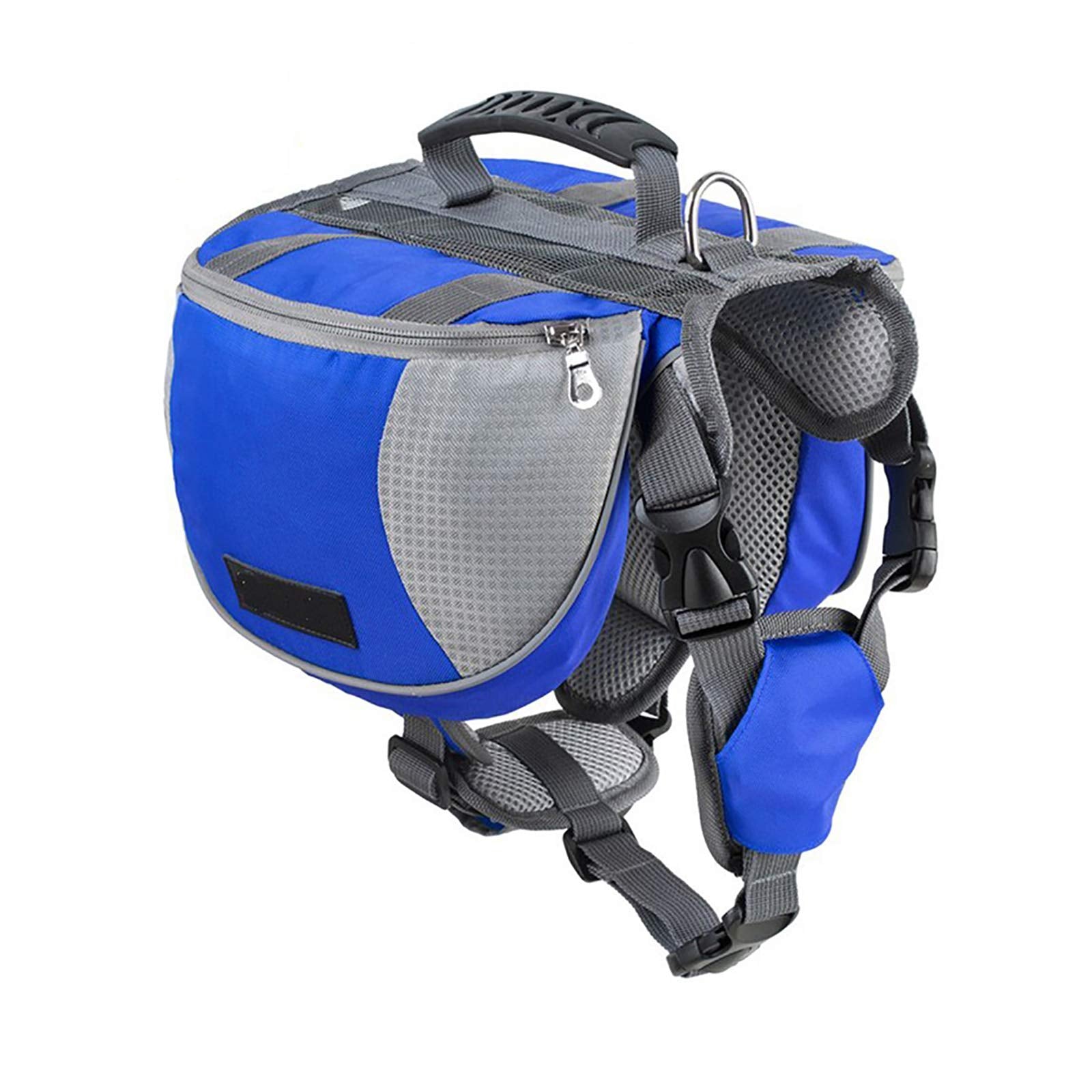 Lifeunion Adjustable Service Dog Supply Backpack Saddle Bag for Camping Hiking Training(Blue,Large)
