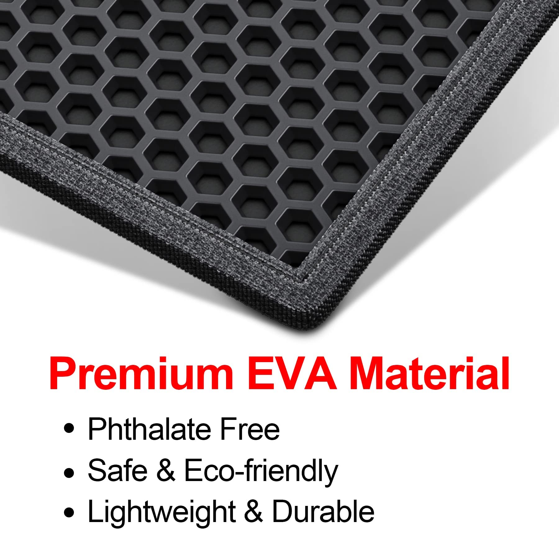 Waretary Cat Litter Mat 36'X 30', Kitty Pretty Litter Box Trapping Mat, Extra Large Xl Honeycomb Double Scatter Control Layer Mat, Urine & Waterproof, Washable, Easy Clean, Phthalate Free, Black