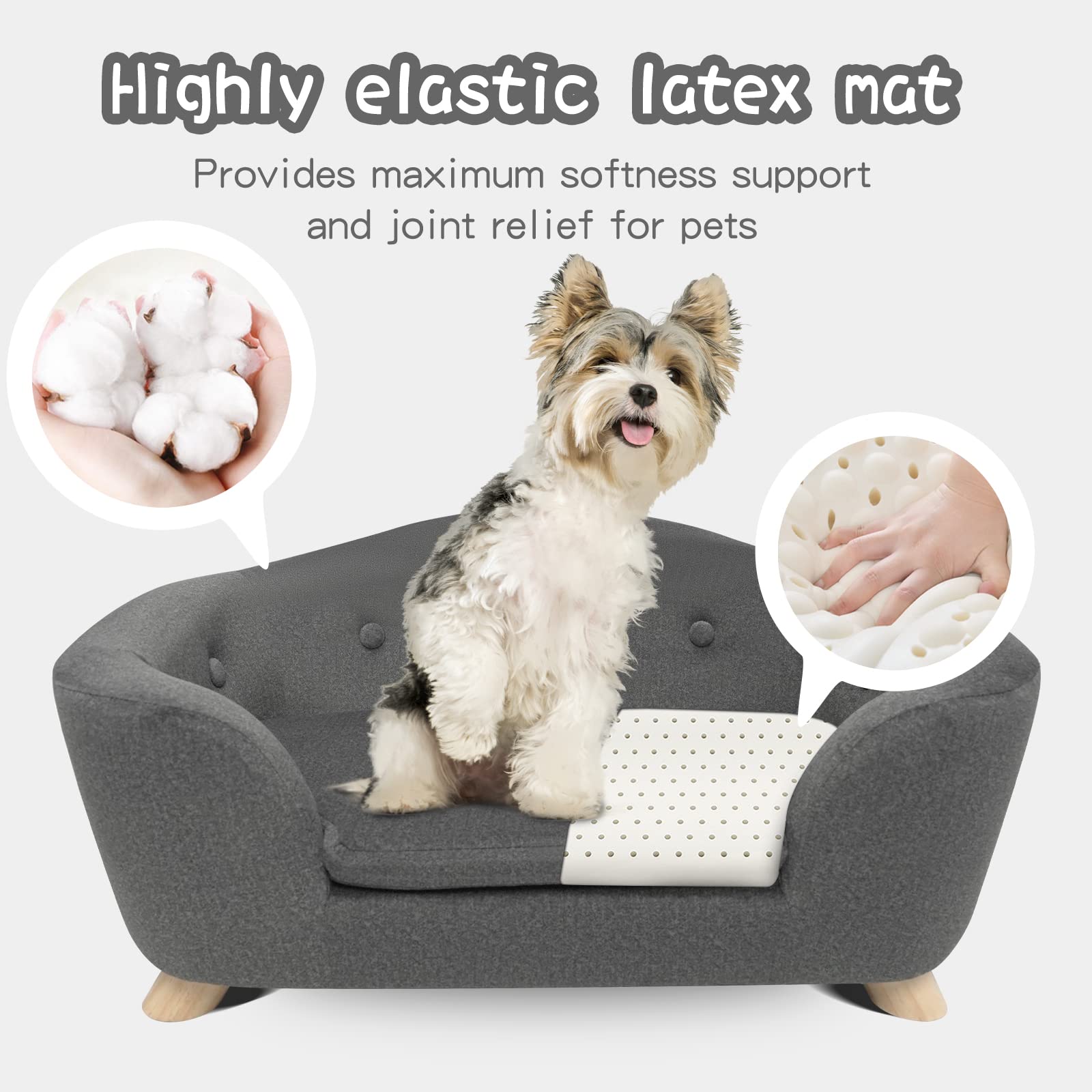 Shavi Pet Sofa Bed Dog Couch For Small Pet Dog And Cats, Low Back Pets Lounging Bed With Velvet Modern Sofa For Dogs Easy-To-Cle