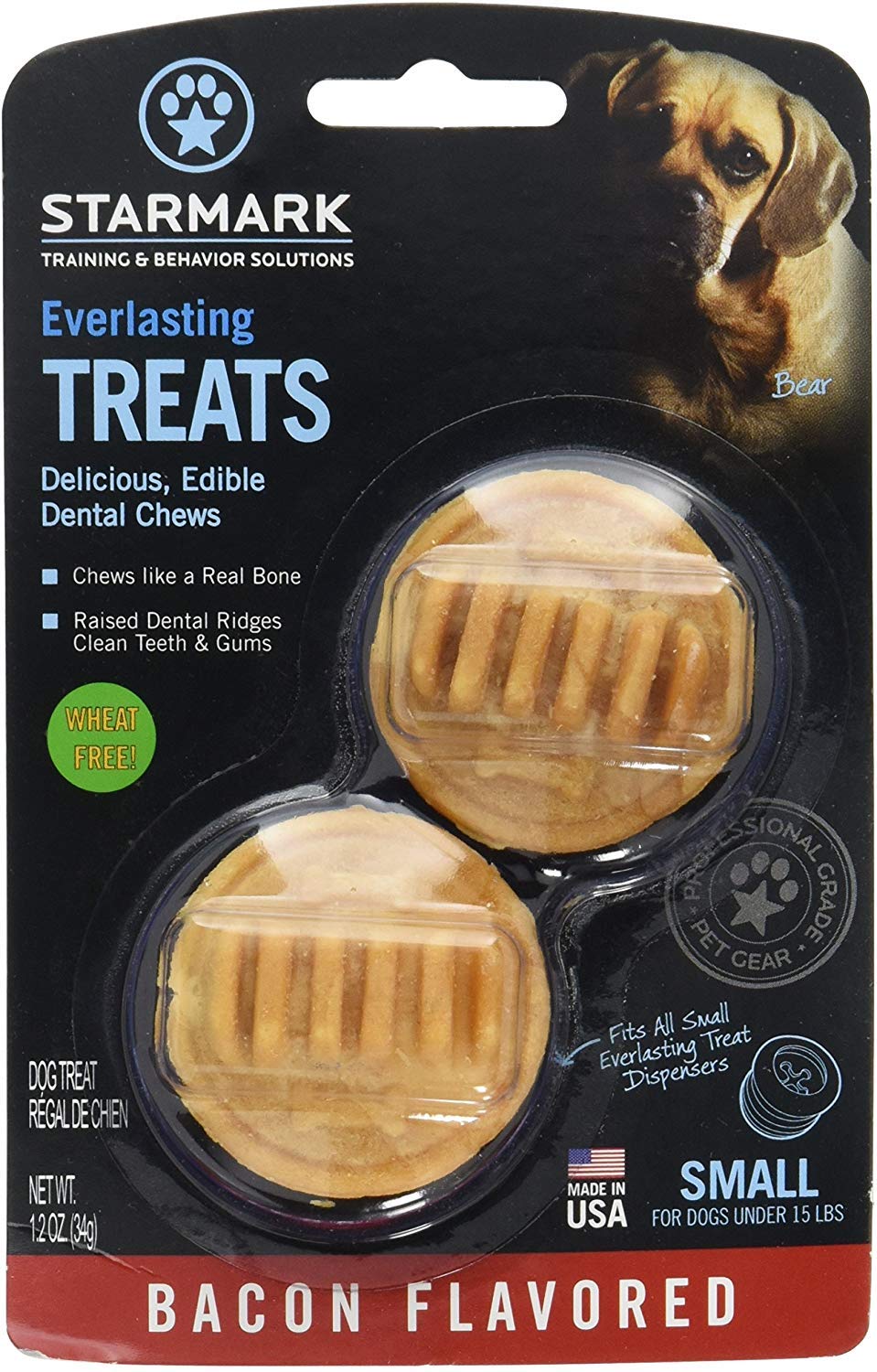 Starmark Everlasting Bacon Dog Dental Chews, Small (4 Pack)