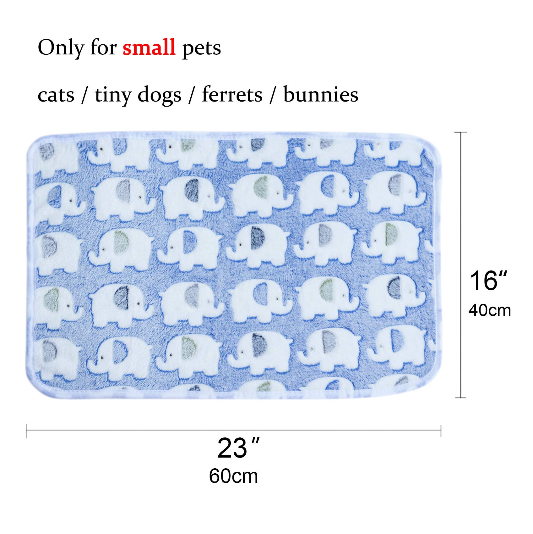 Yizhi Miaow 1 Pack 3 Colors 23' X 15.5' Small Blanket Soft Warm Fleece Throw Blanket Pet Kitten Blanket Fleece Puppy Blanket Cushion Ultra Light Comfortable Soft Warm Sleep Mat