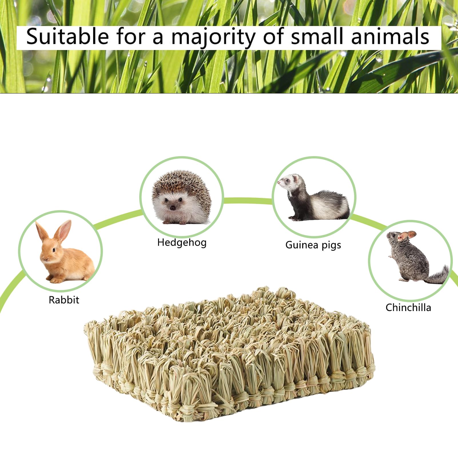Rebecca Online Rabbit Grass Bed Timothy Hay Bunny Mat - Natural Chewable Pet Nest For Rabbits, Guinea Pigs, Hamsters - Safe, Org