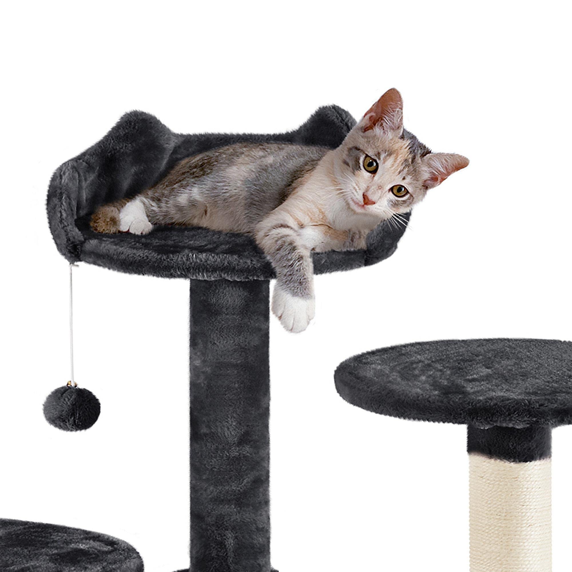 Topeakmart 70In Cat Tree, Multi-Level Cat Tower With Scratching Post Dangling Ball And Condos Cat Furniture For Indoor Cats, Bla