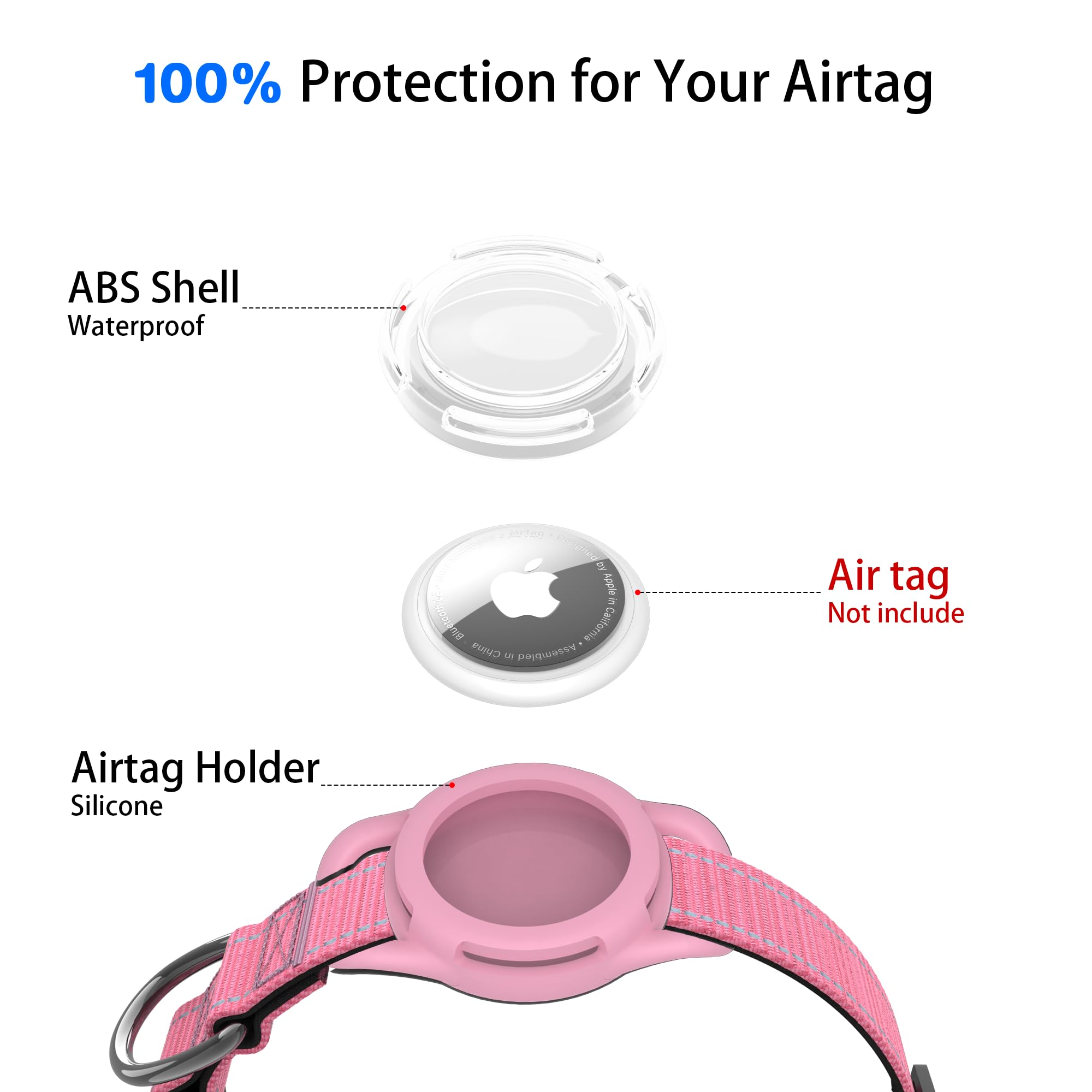Airtag Dog Collar With Qr Code, Reflective, Soft Padded & Safety Locking Buckle, Adjustable For Small Dogs (S-With Airtag Holder