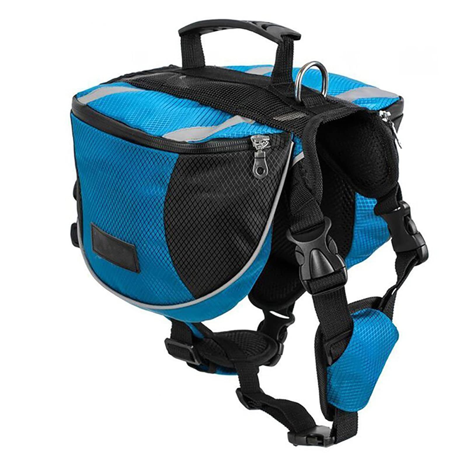 Lifeunion Polyester Dog Saddlebags Pack Hound Travel Camping Hiking Backpack Saddle Bag For Small Medium Large Dogs (Blue,L)