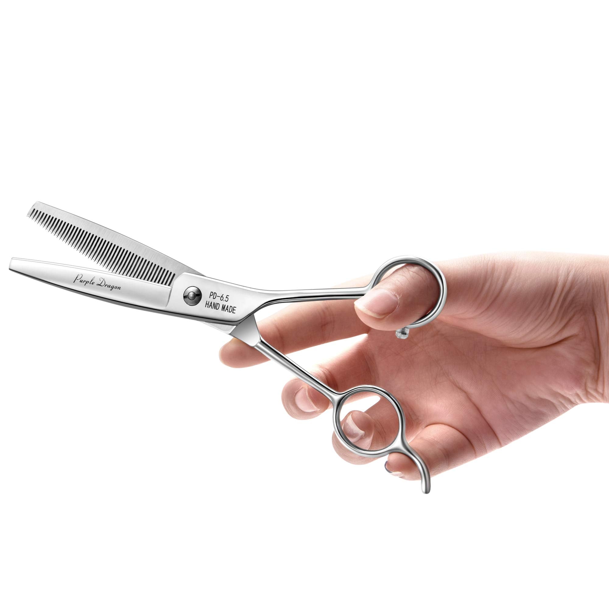 Purple Dragon 6.5' 46 Tooth Professional Pet Grooming Scissors - Dog Thinning/Blending Shears - Animal Hair Trimmer For Pet Groomer Or Family Diy