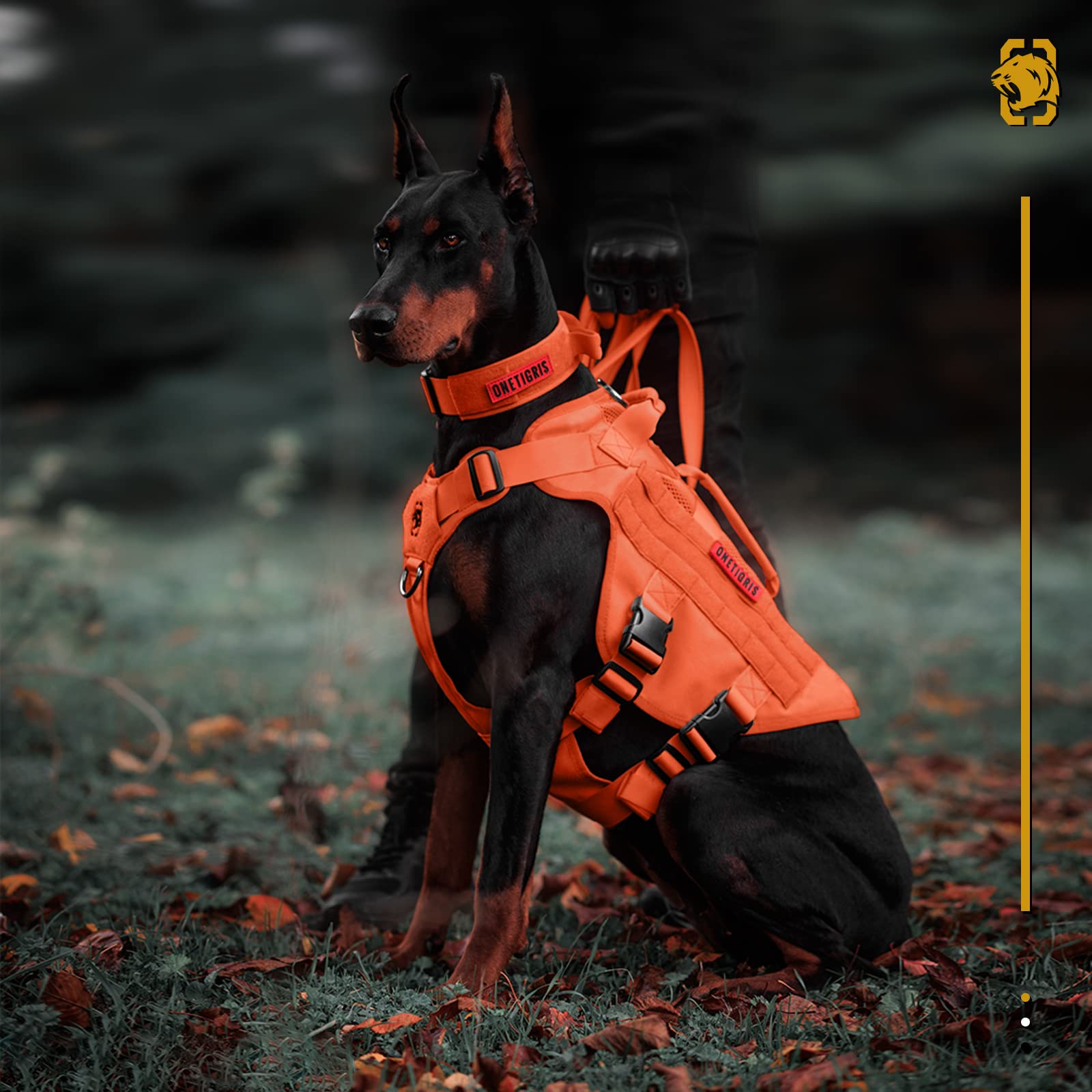 Onetigris Mesh Design Tactical No Pull Dog Harness For Large Dog, Breathable Service Dog Vest Harness With Handle, Military Dog