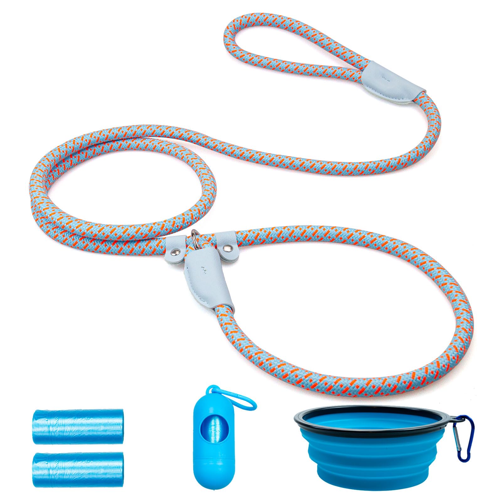 POUPUA 1/2 x 6 FT Durable Slip Leads for Dogs, Heavy Duty Strong Rope Slip Leash for Large, Medium Dogs No Pull Training Leashes