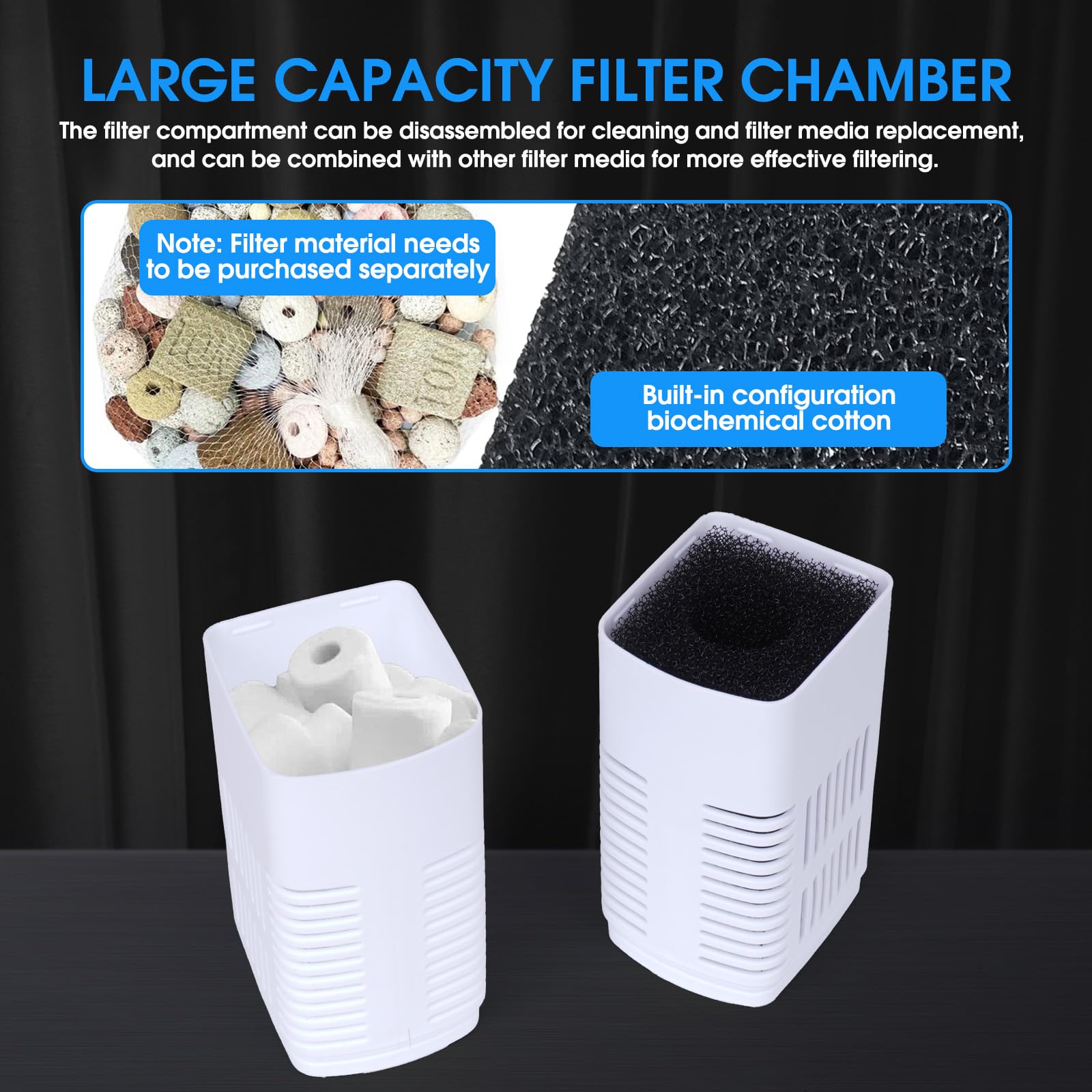 The Fish Tank Filter Is Suitable For 80-160 Gallon Aquariums, Filtering/Oxygenating/Water Circulation. Built-In Biochemical Filt