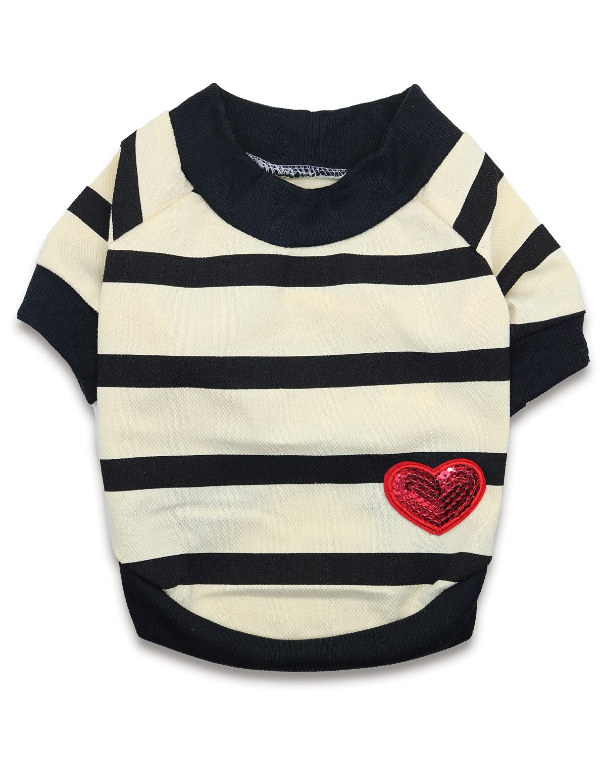 Small Dog Clothes Striped Dogs Shirts Bulldog Sweater Pet Jumpers For Small Medium Dogs, Medium, Light Yellow