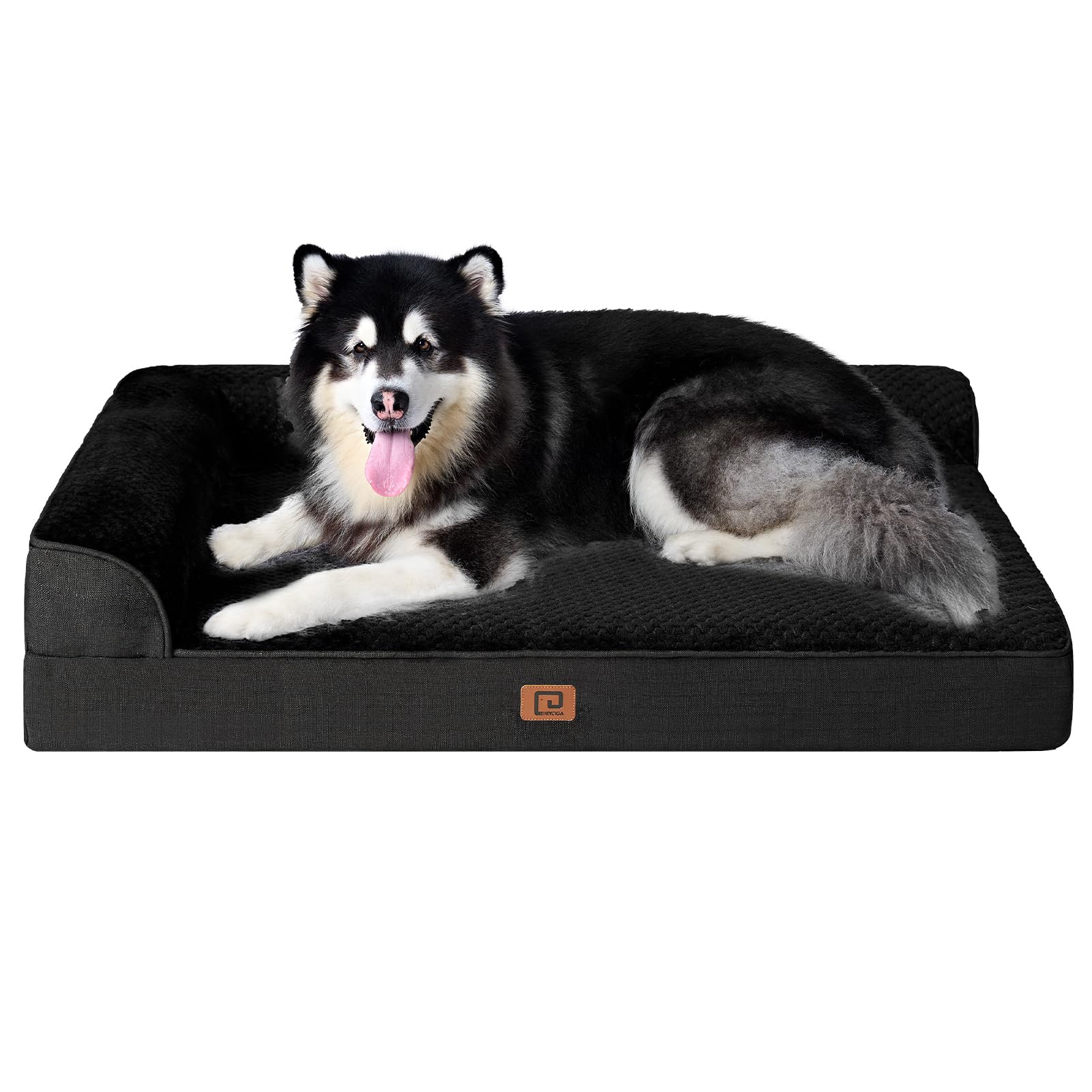 Eheyciga Memory Foam Dog Bed Xxl, Giant Dog Bed Orthopedic With Washable Removable Cover, Waterproof Pet Bed Couch For Jumbo Dogs, 48X36X7 Inches, Black