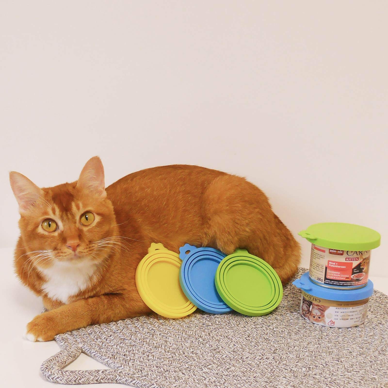 Comtim Pet Food Can Lids, Silicone Can Lids Covers for Dog and Cat Food, Universal Size Fits All Standard Size Dog and Cat Can T