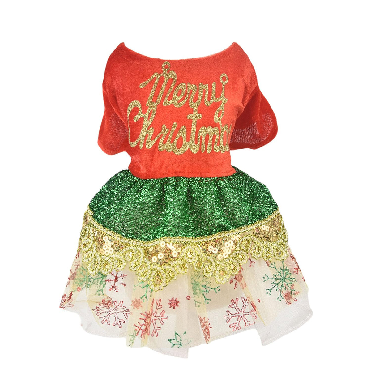 Muyaopet Merry Christmas Dog Dress Costume,Sparkly Pet Holiday Tulle D   Petocart