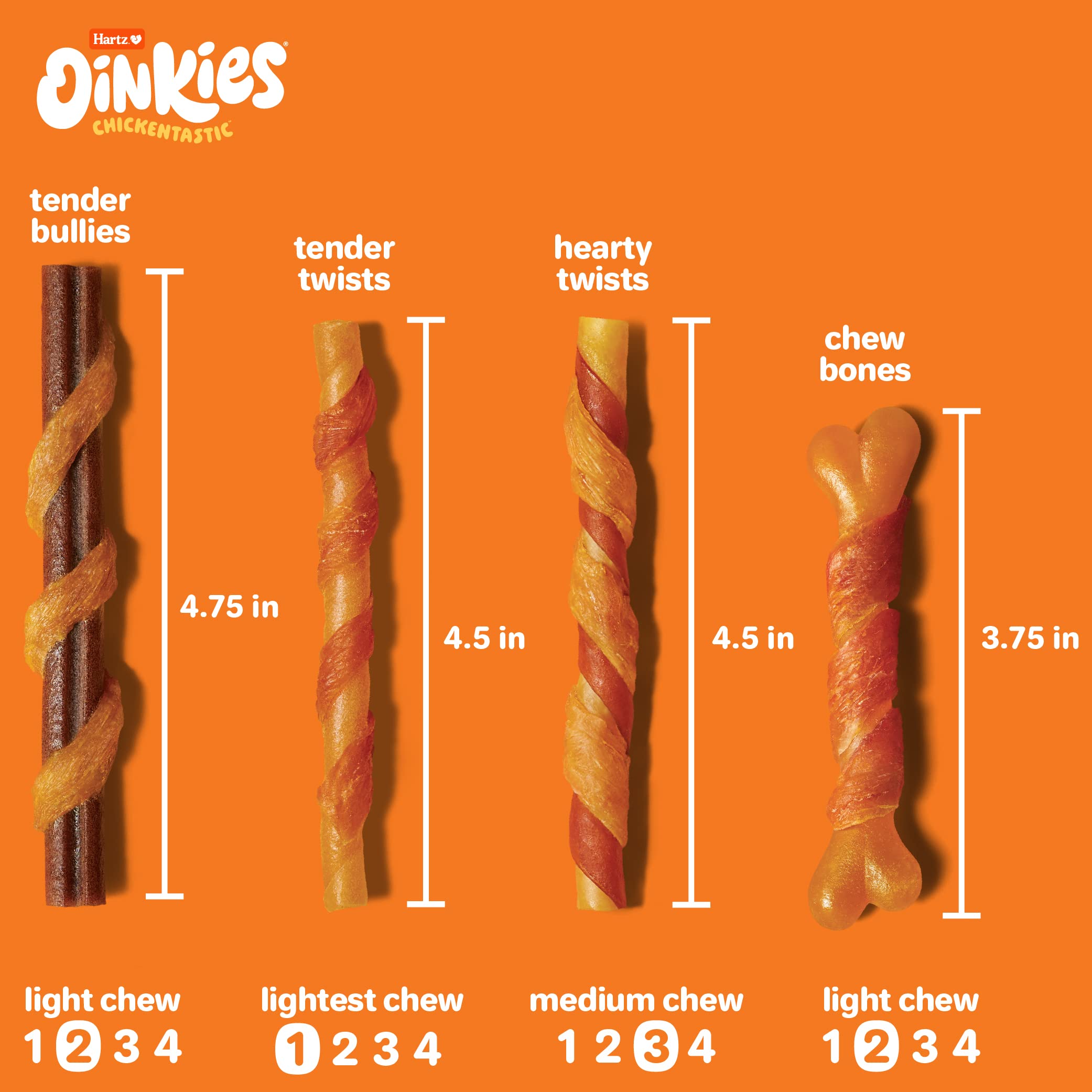 Hartz Oinkies Chickentastic Tender Bullies for Dogs