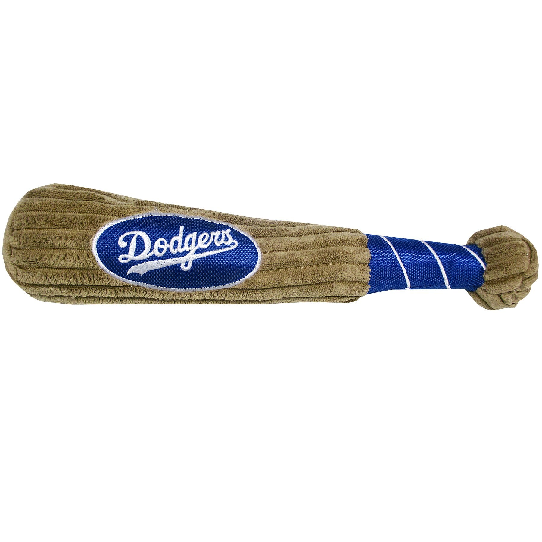 MLB Los Angeles Dodgers Baseball Bat Toy for DOGS & CATS. Soft Corduroy Plush Dog Toy with Inner SQUEAKER, MLB Chew Toys for Dog