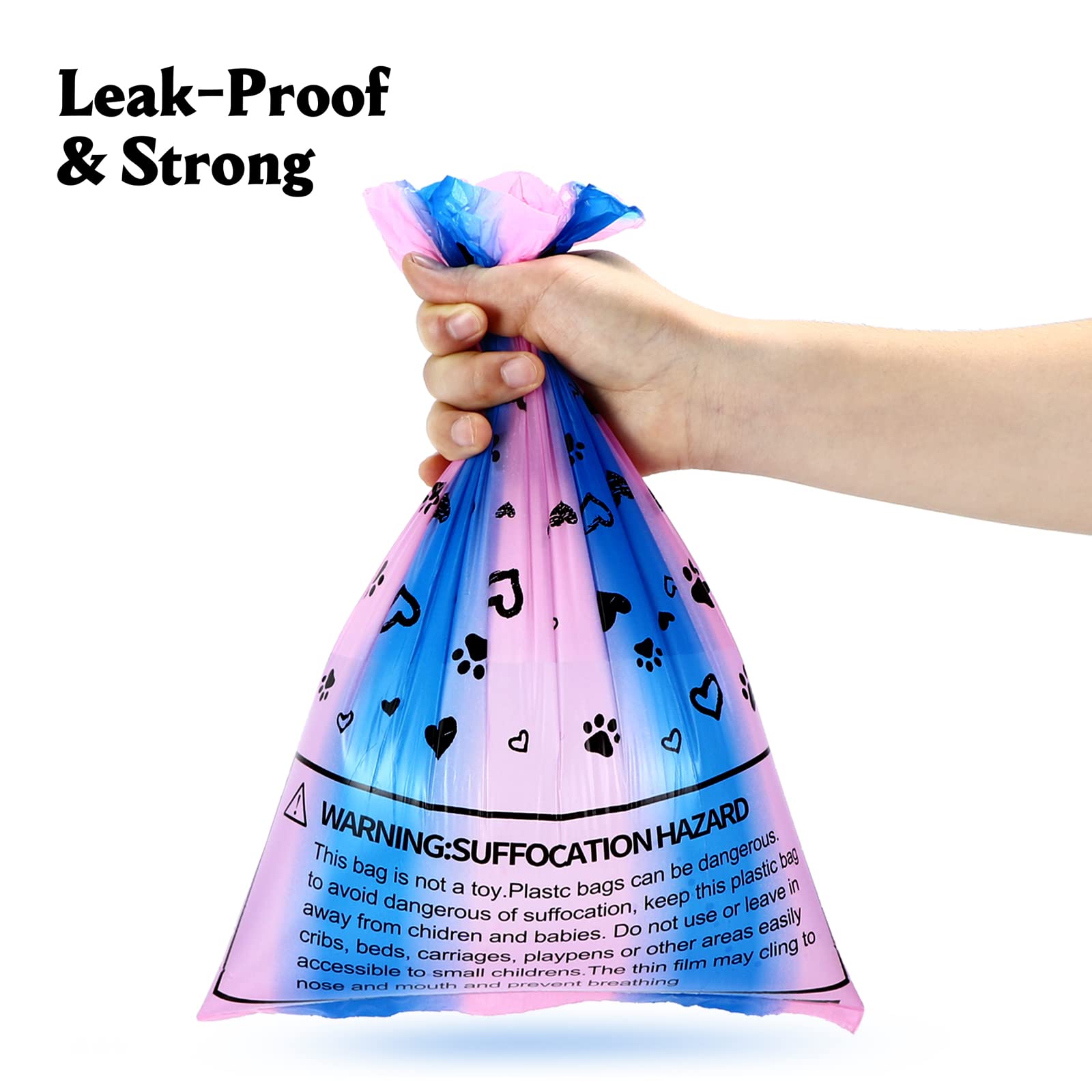 Dog Poop Bag Holder - Leak-Proof 60 Dog Waste Bags - Ultra Thick, Extra Large Poop Bags For Dogs